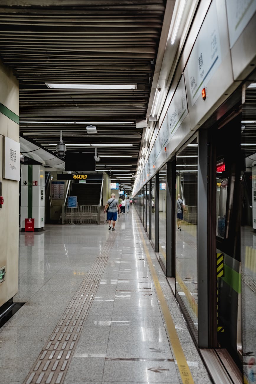 Shanghai Metro station platform.
