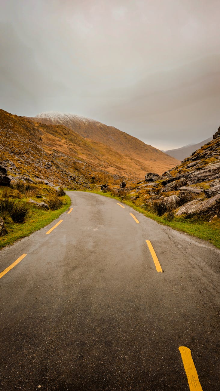 Mountain road outside Killarney in Ireland.