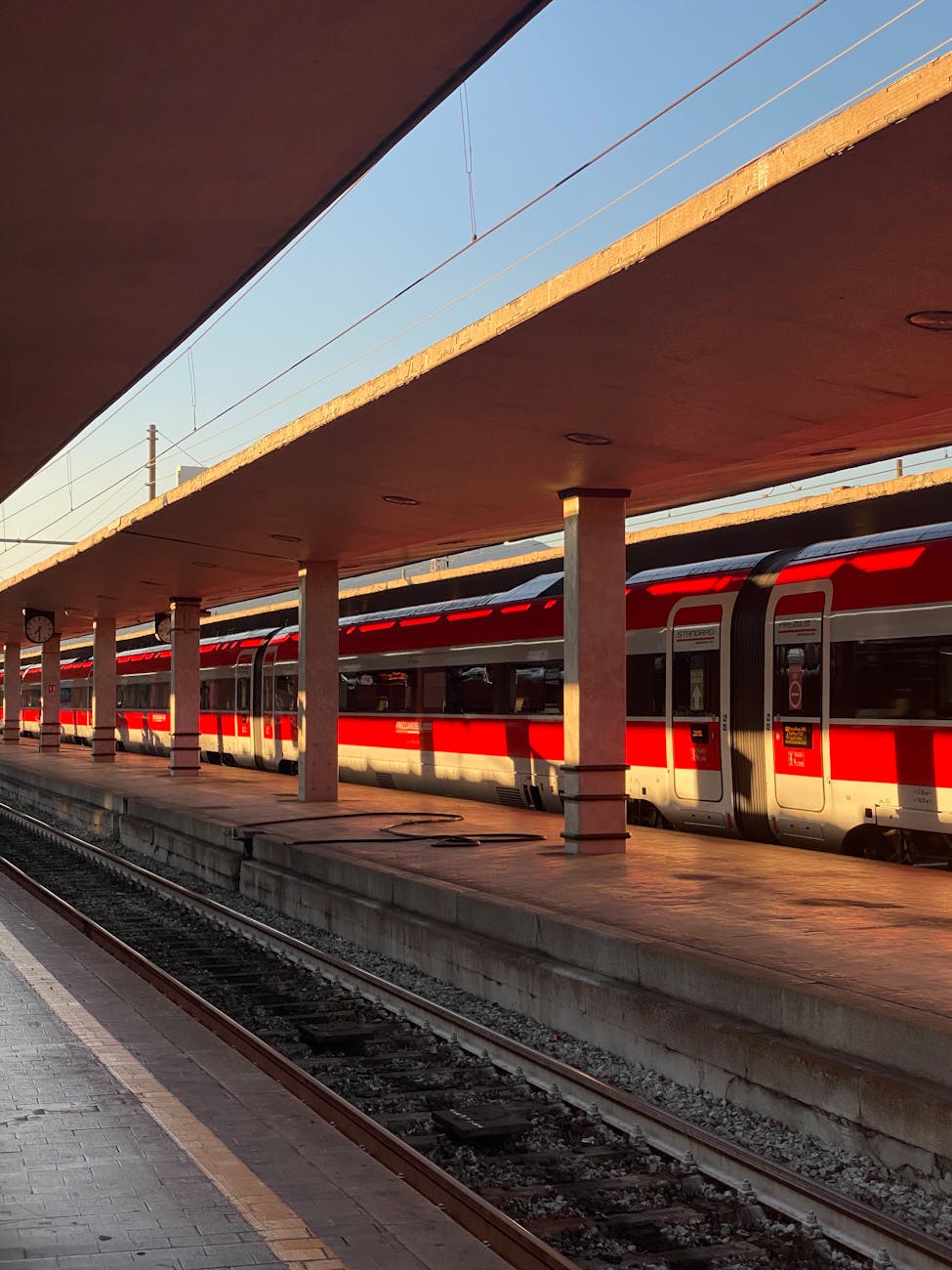 Passenger train at Firenze railway station.