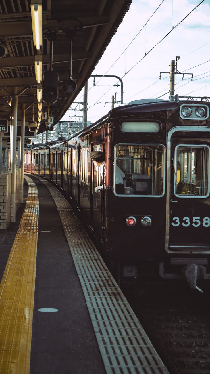 Local train at a Kyoto station.