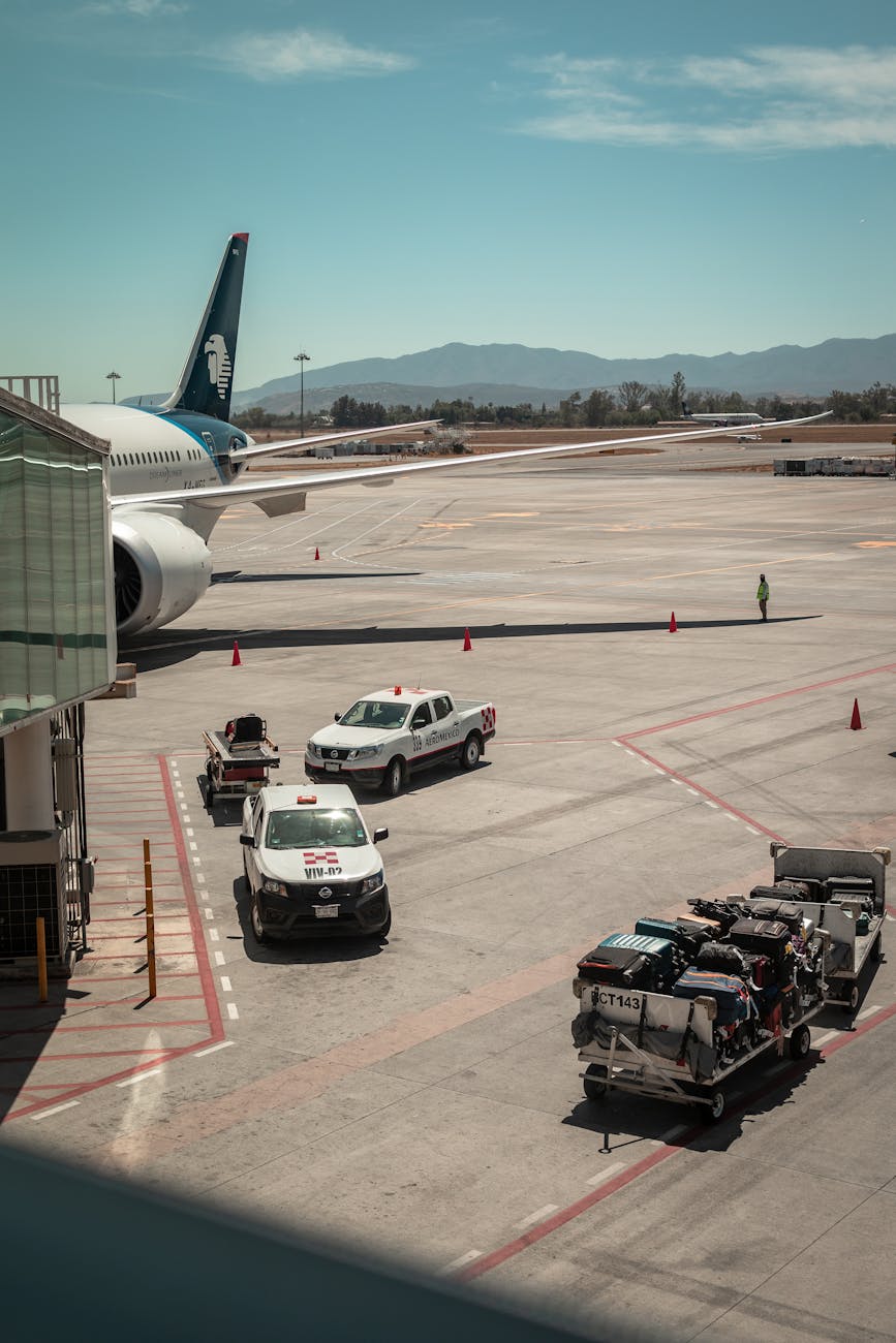 Airplane parked at Guadalajara airport.