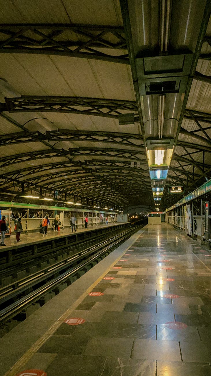 Metro station platform in Mexico City.