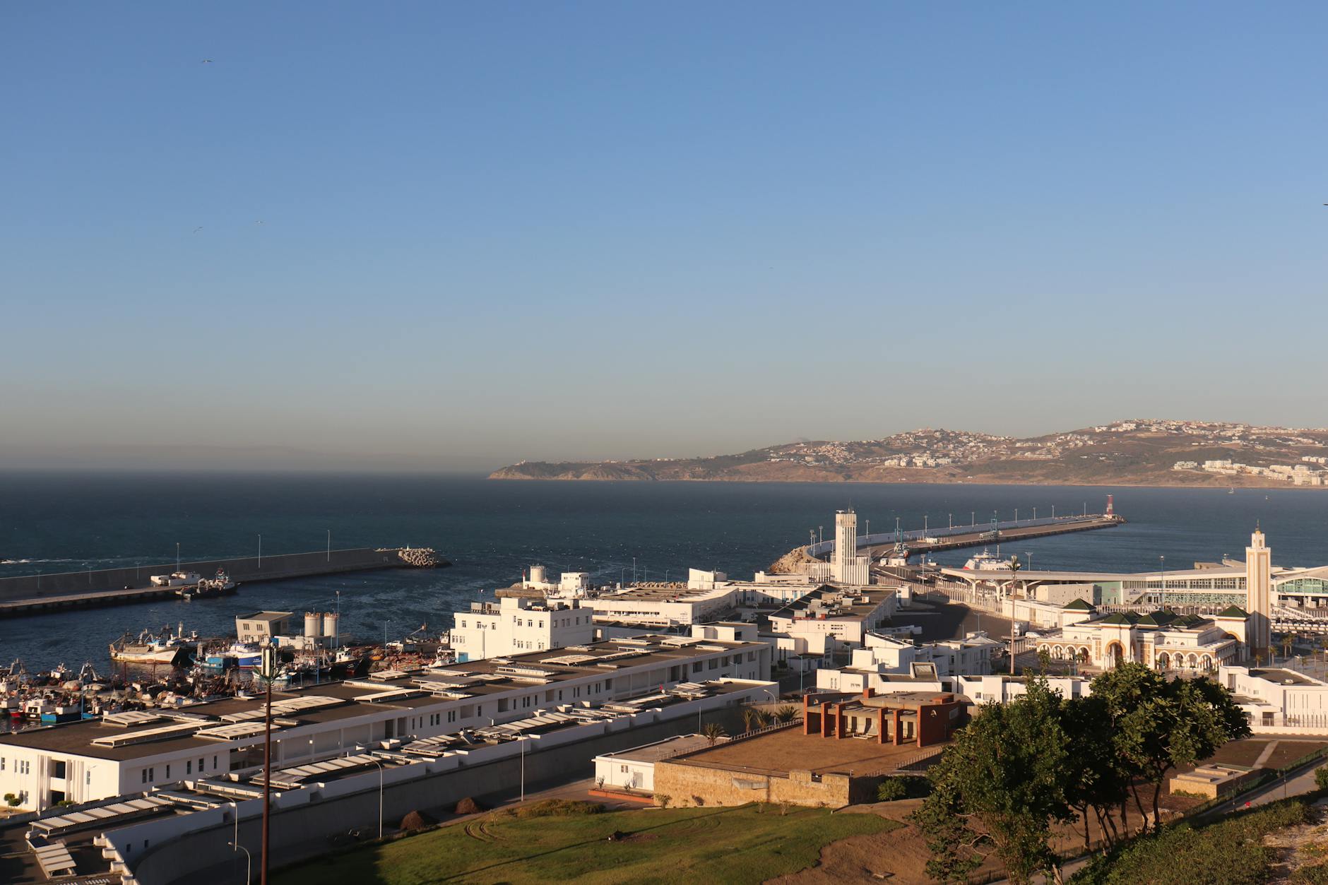 View over Tangier harbor and port.