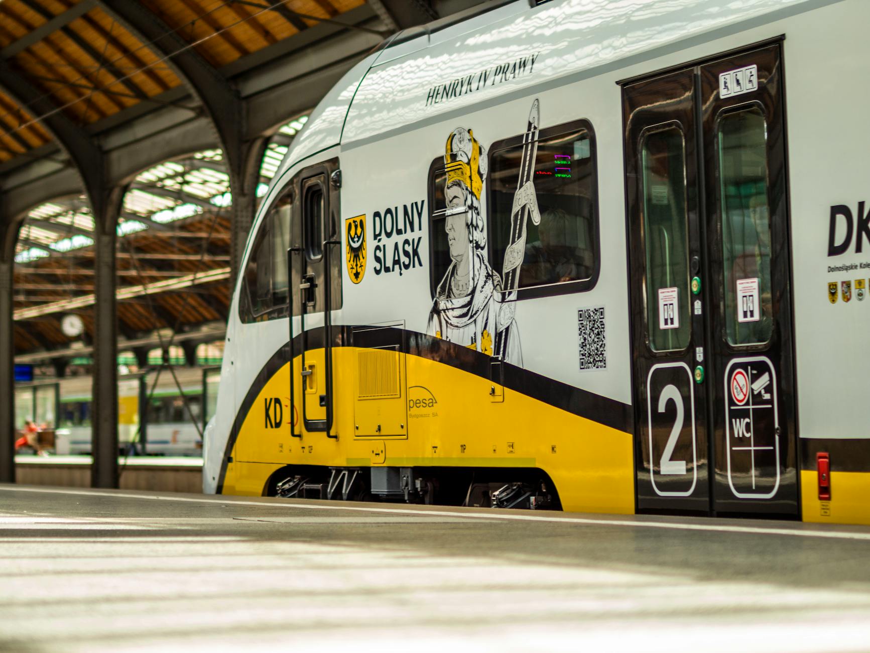 Regional train at Wroclaw Glowny station.