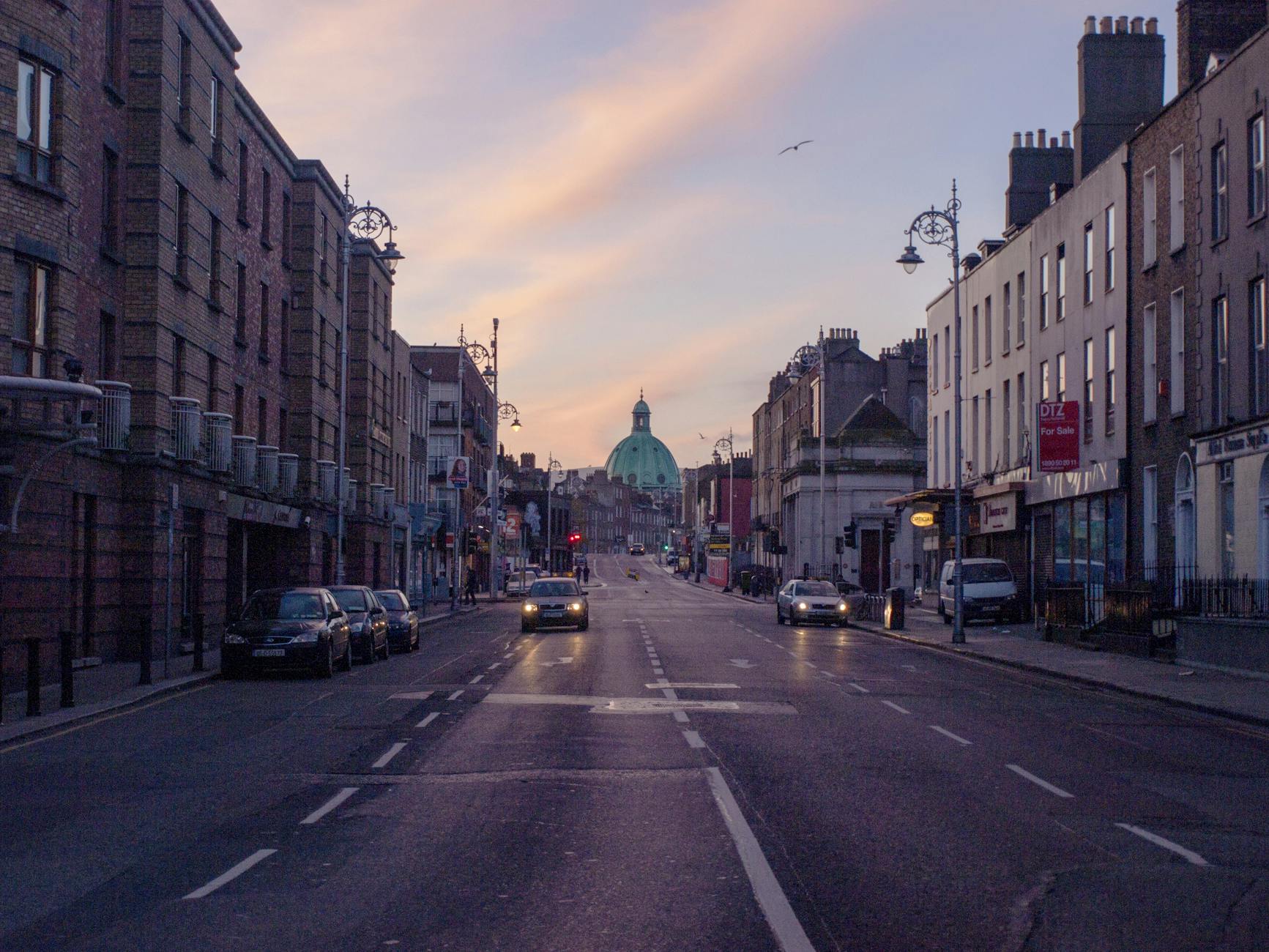 Belfast travel image in changing weather.