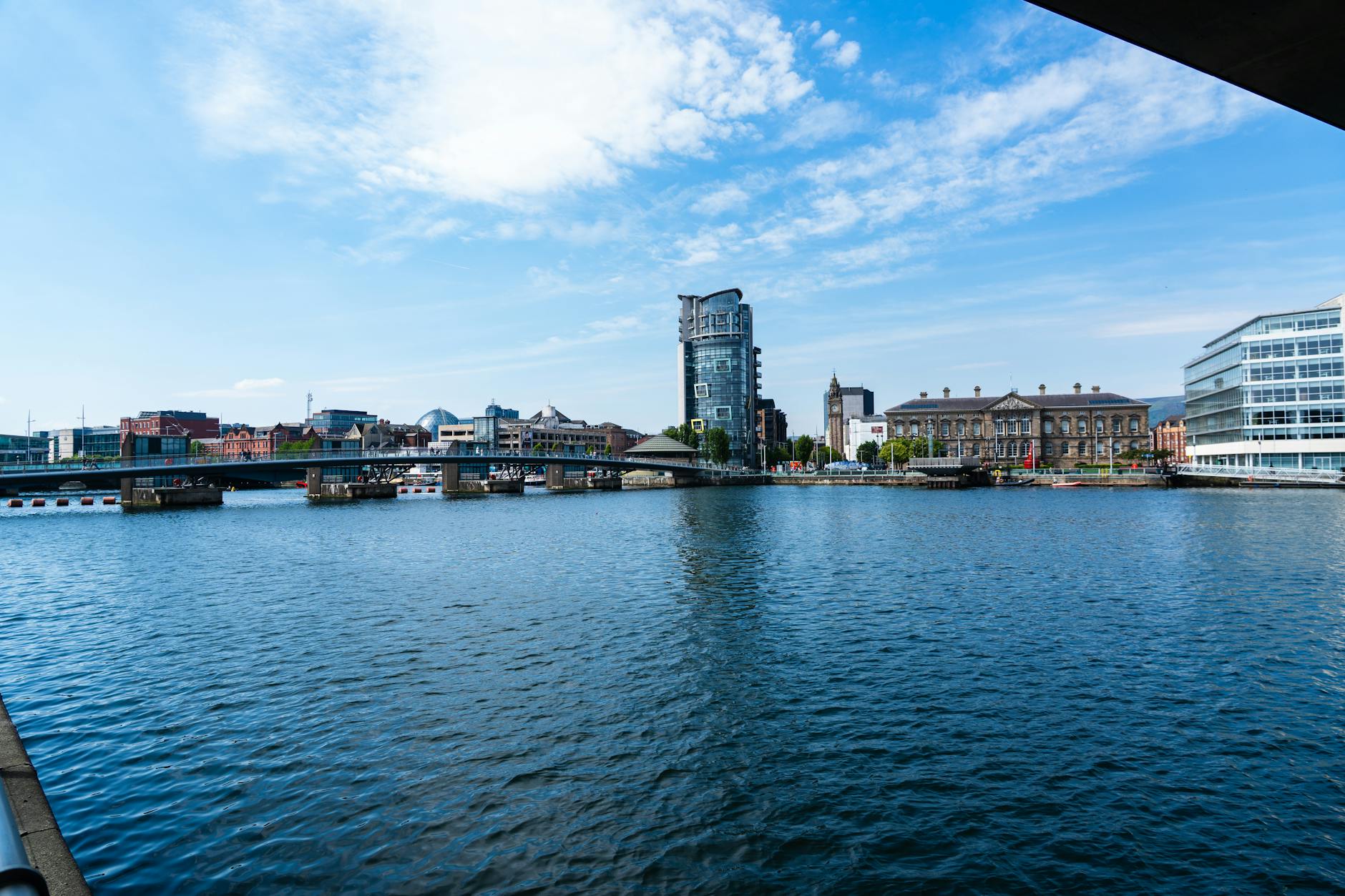 River Lagan and Belfast skyline.