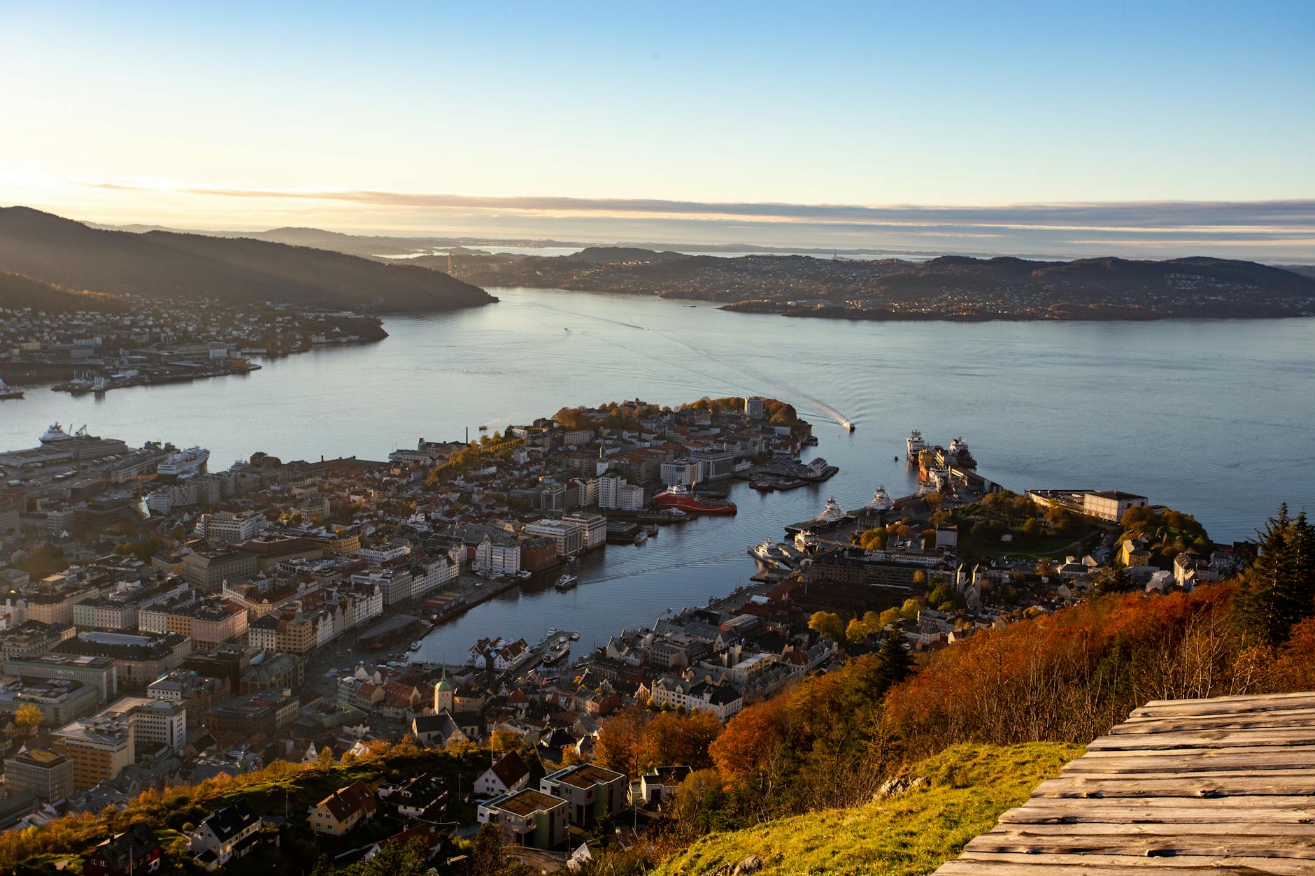 Bergen skyline for academic conference travel report planning.