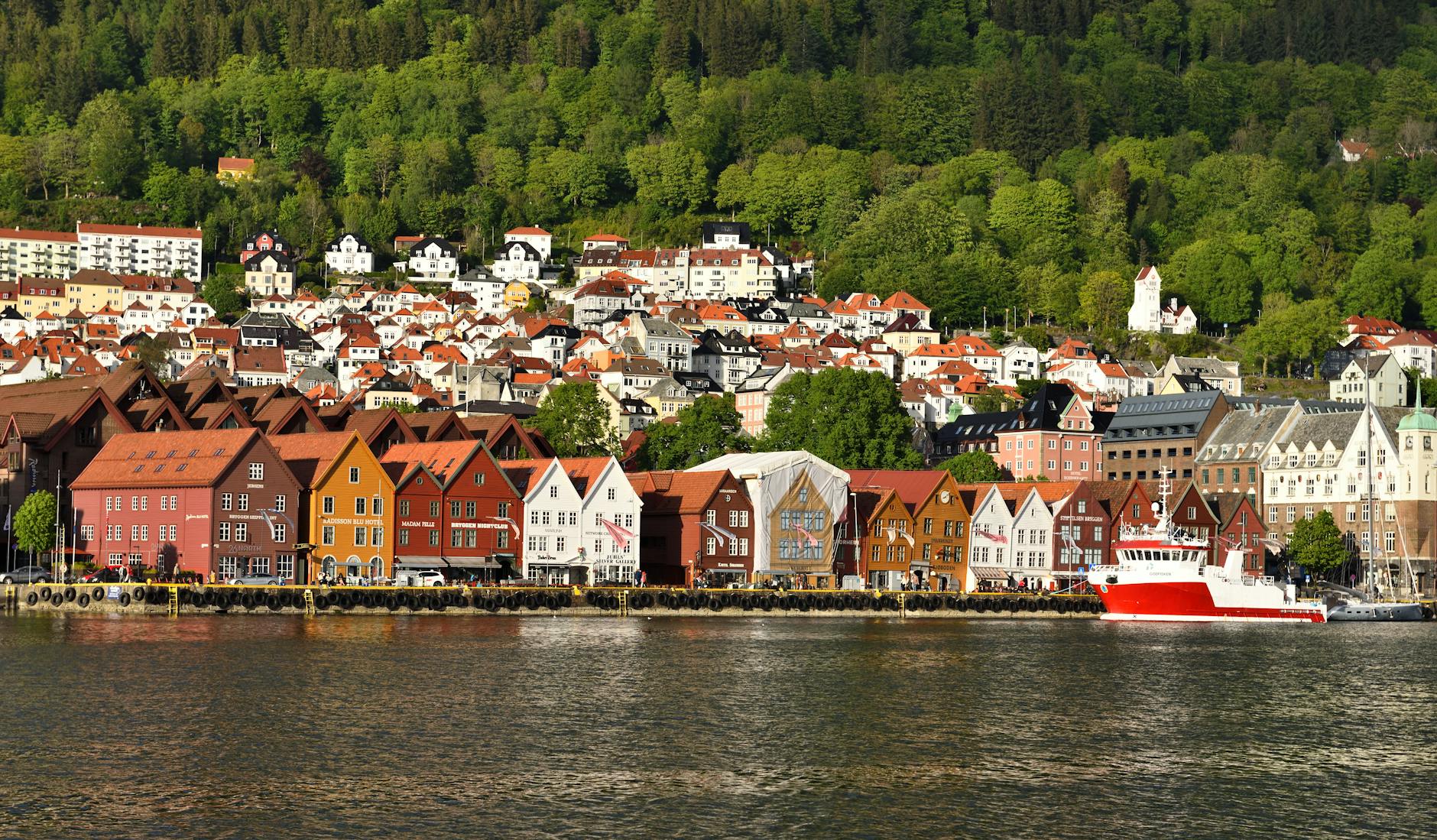 Bergen waterfront and hills for budget travel report planning.