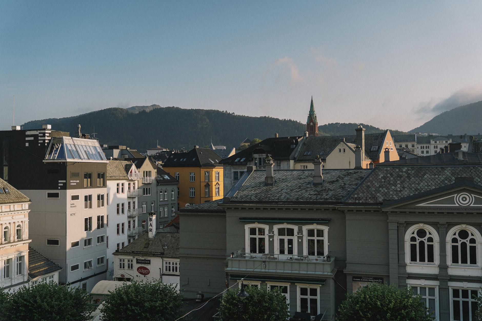 Bergen city center for business meeting geography planning.