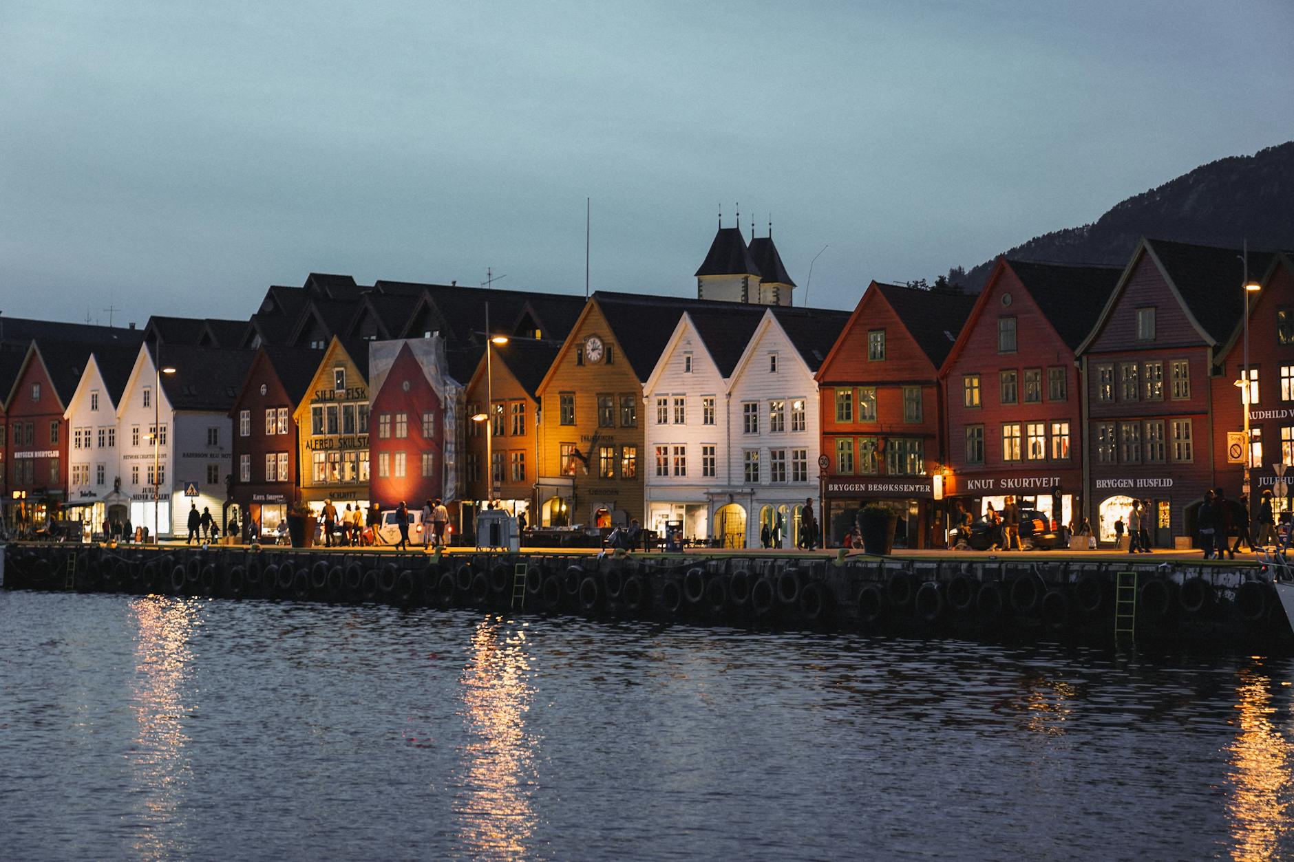 Bergen harbor setting for business visitor planning.