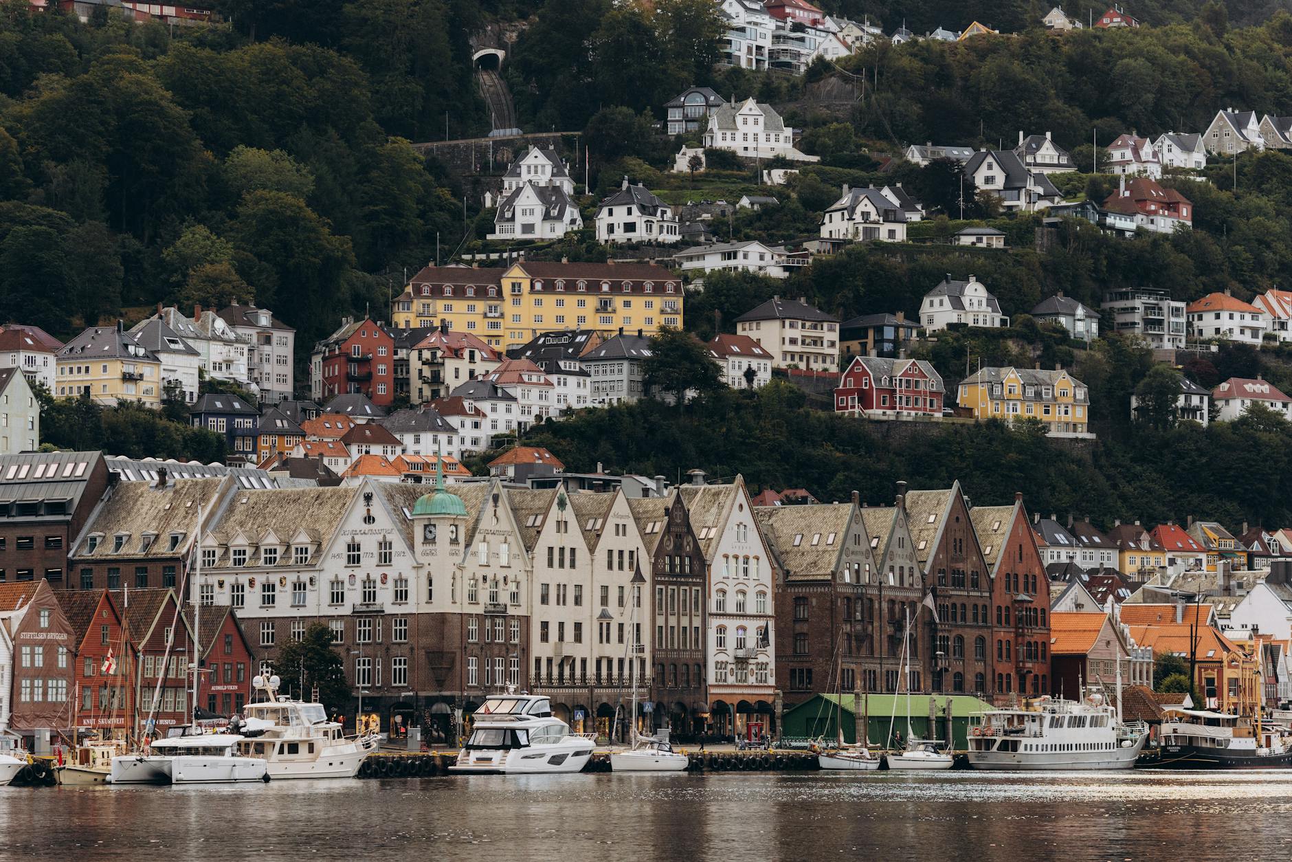 Bergen waterfront and hillside houses for family traveler planning.
