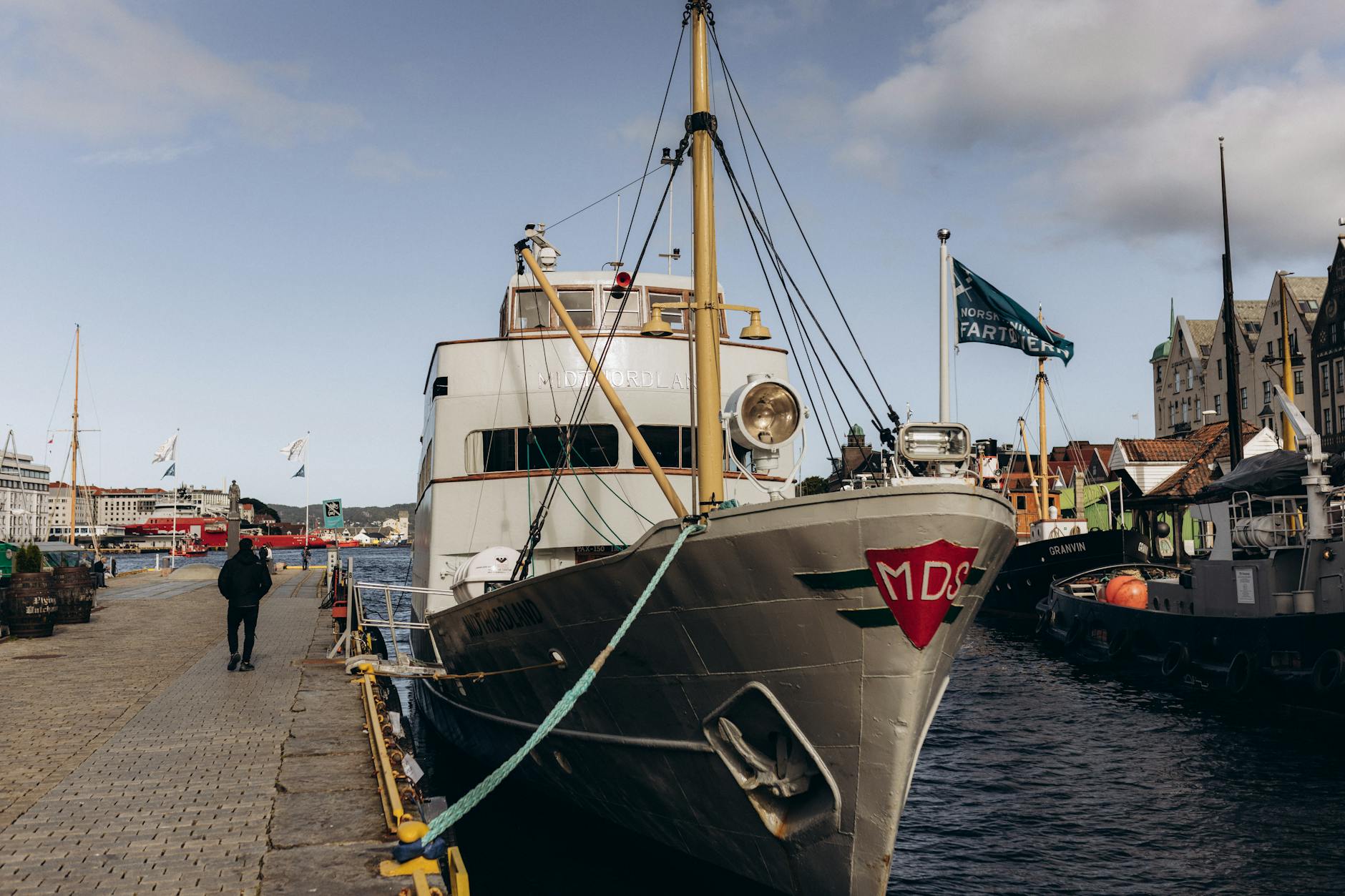 Bergen harbor walk for first-time hotel placement planning.