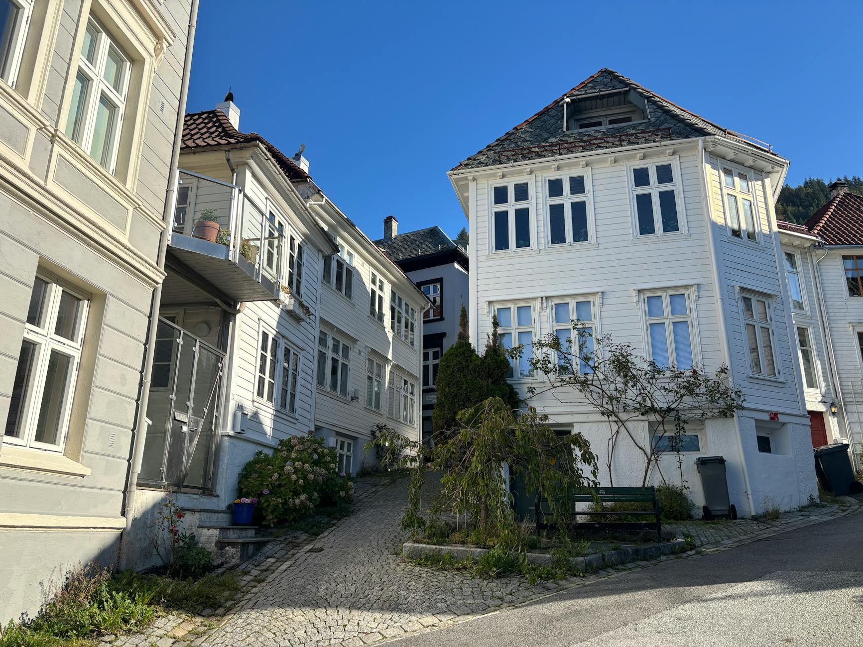 Quiet Bergen street for investor work-gap planning.