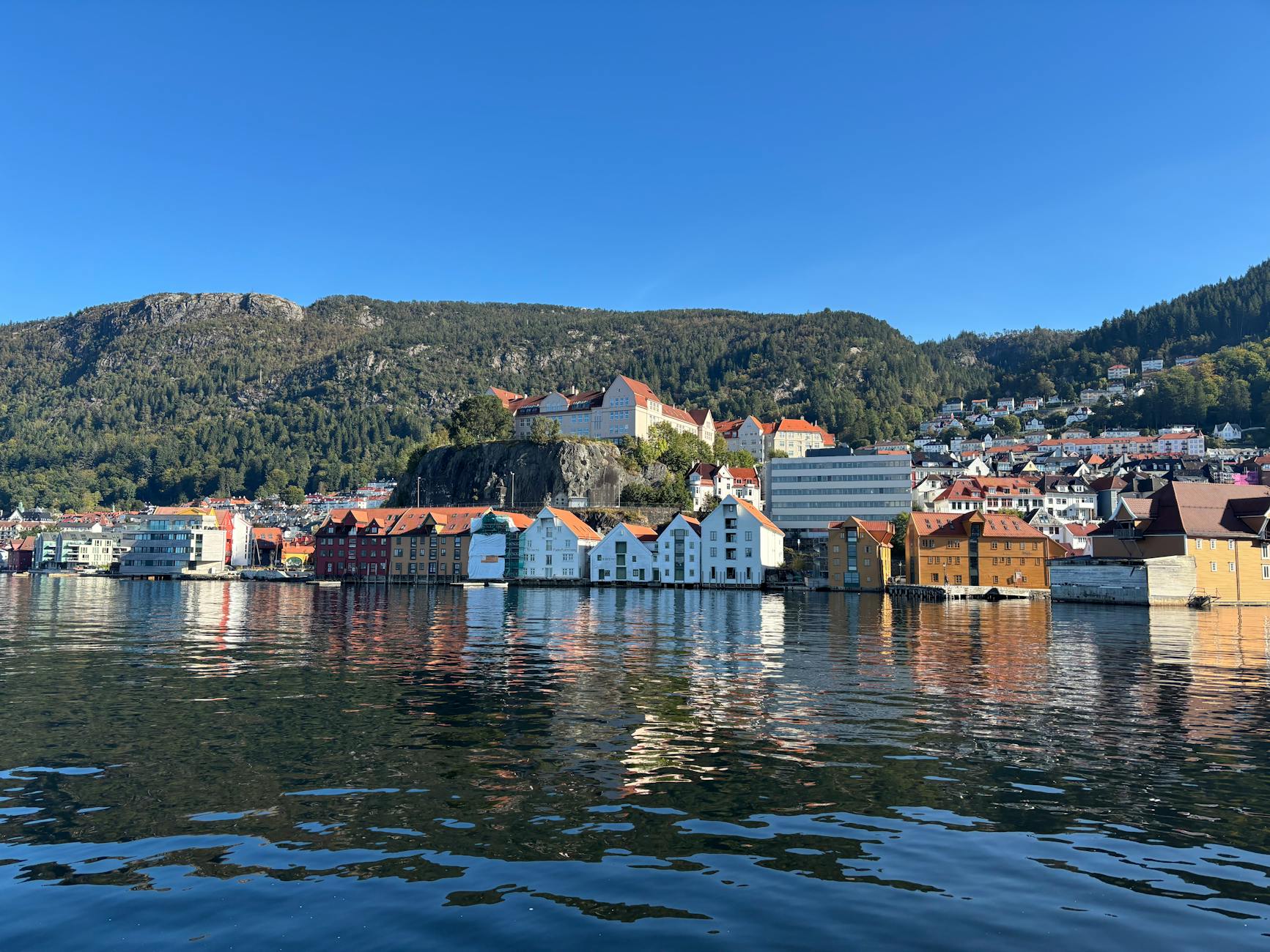 Bergen waterfront under clear sky for deal-team weather planning.