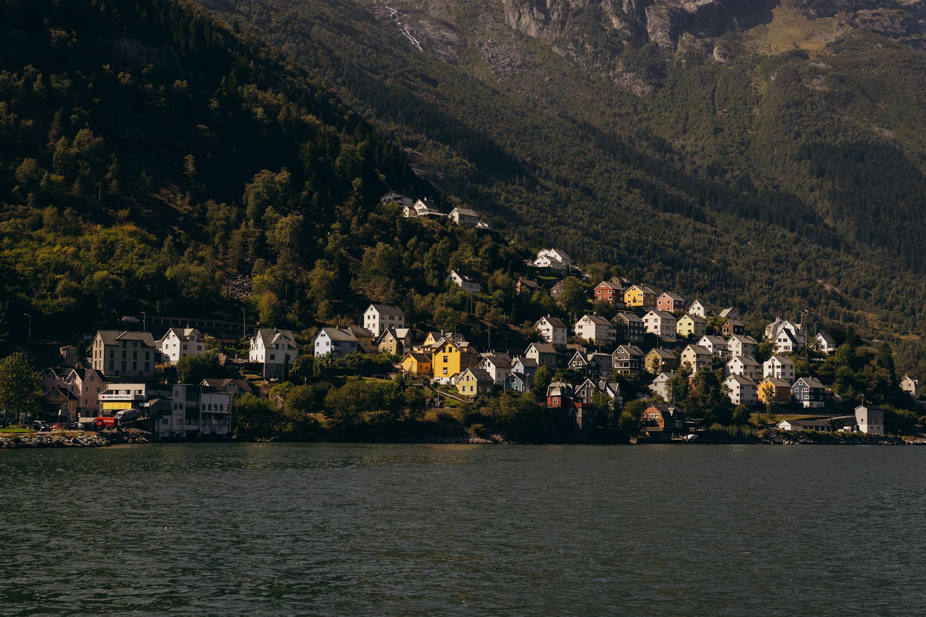 Bergen waterfront houses and hills for sales travel report planning.