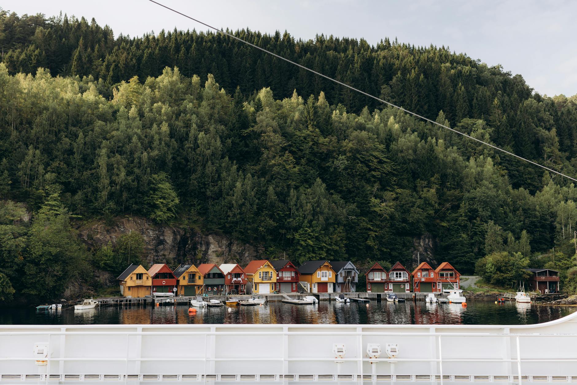 Colorful Bergen waterfront houses for sales meal planning.