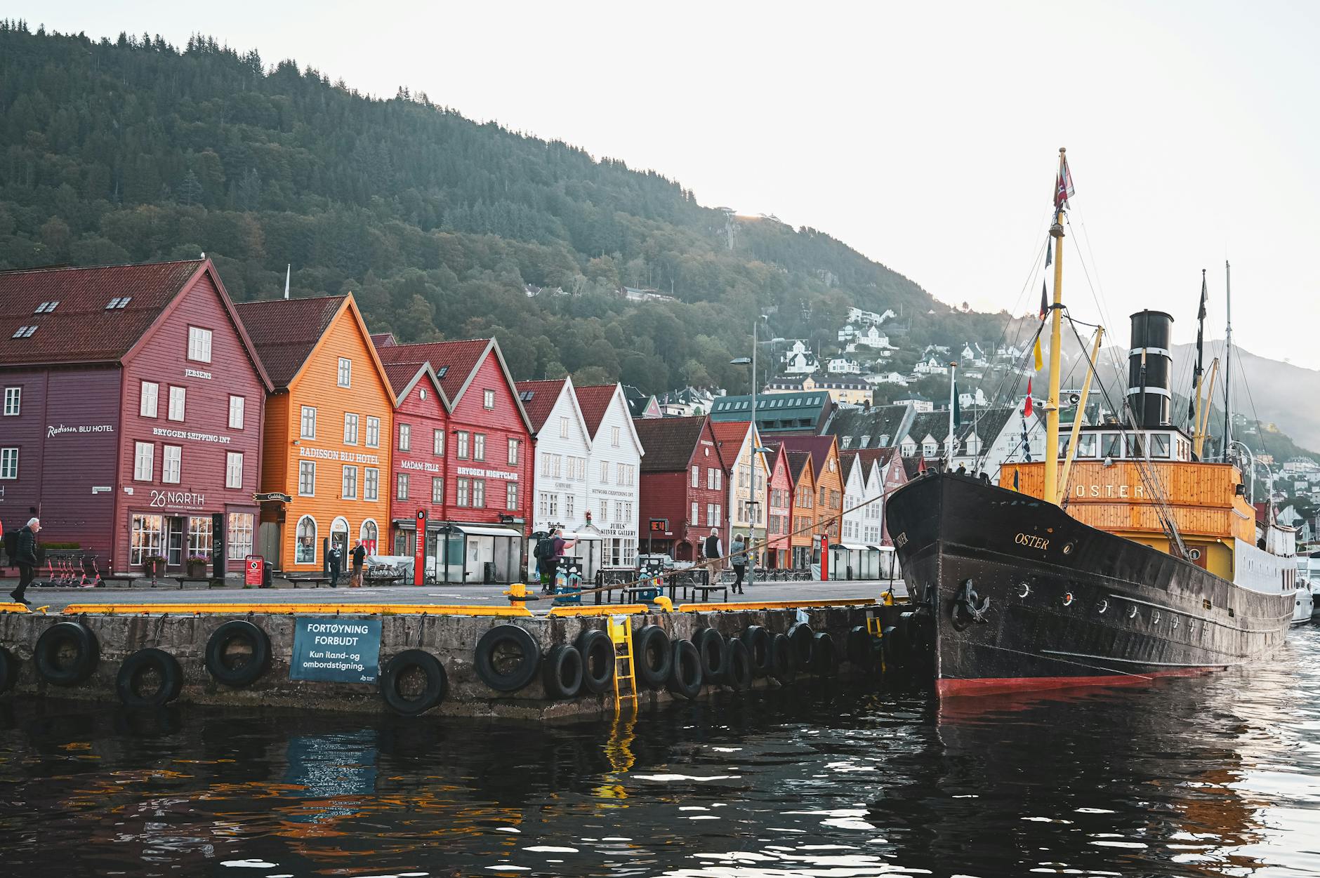 Bryggen wharf and harbor in Bergen for solo traveler planning.
