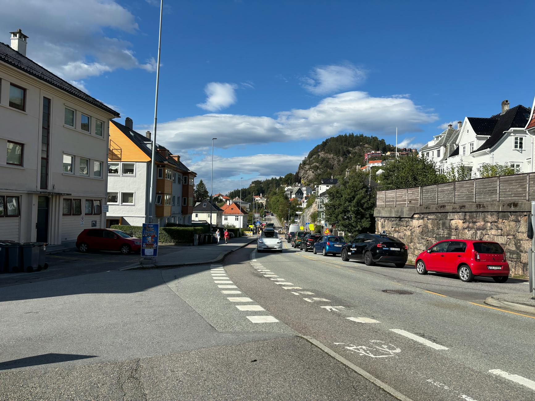 Bergen street and hillside for rain-aware route planning.