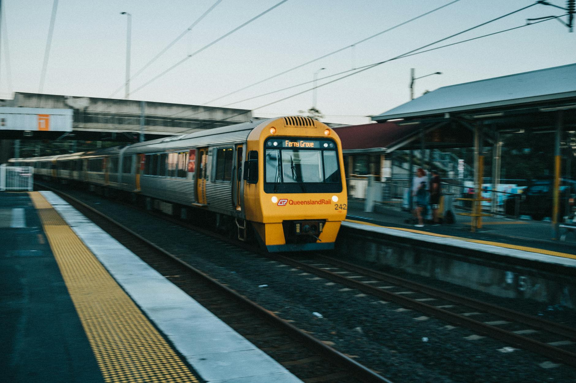 Queensland Rail train for Brisbane budget transport planning.