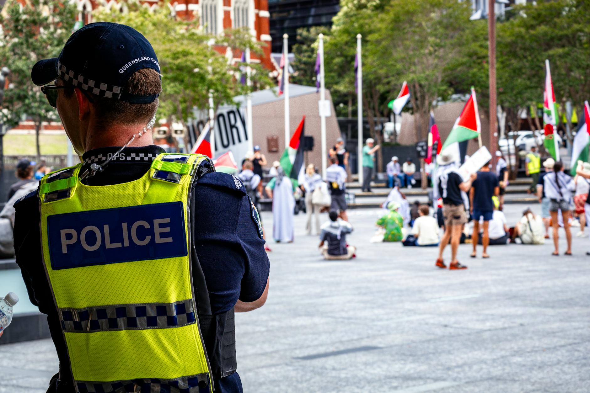 Peaceful protest in Brisbane for NGO advocacy travel planning.