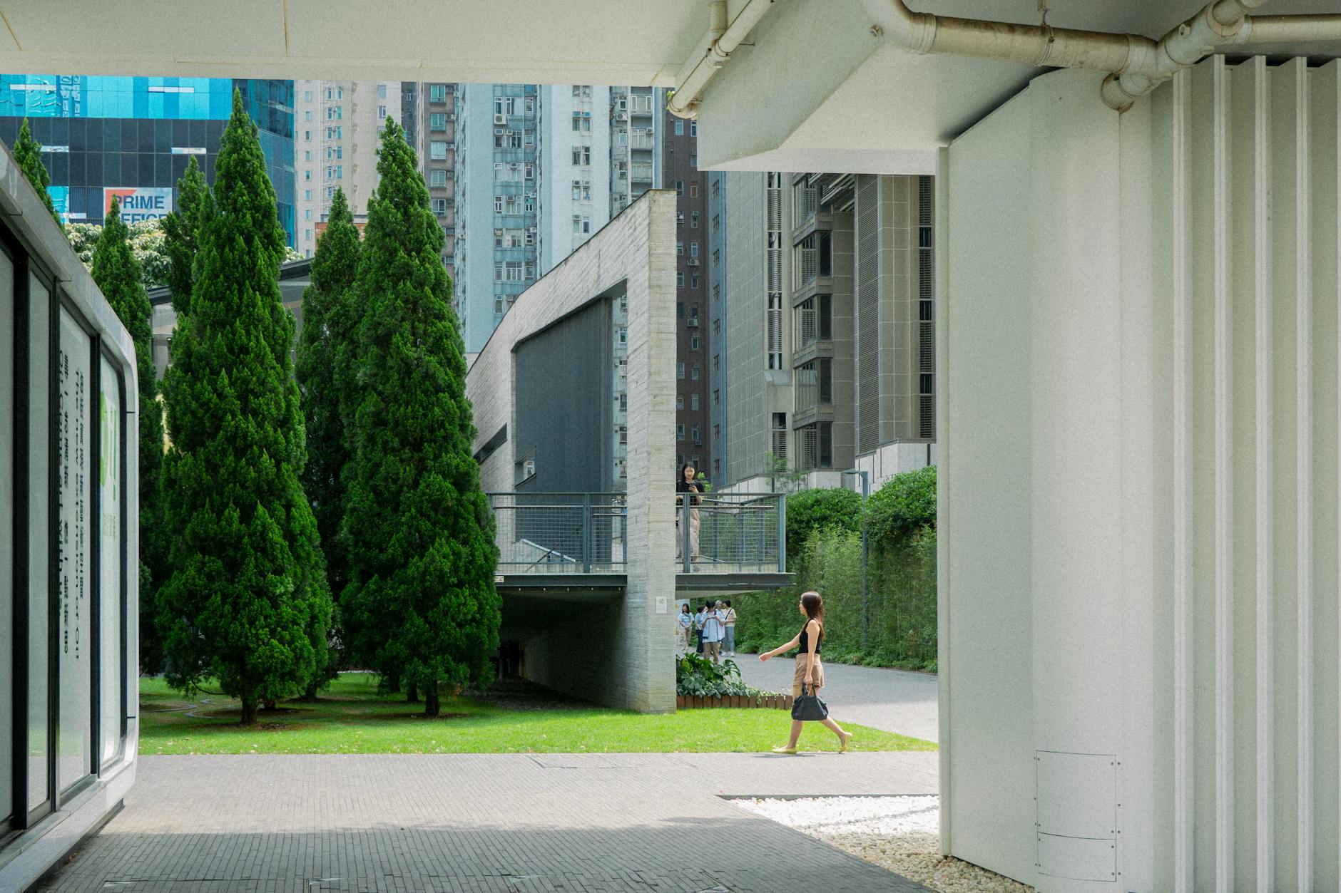 Hong Kong Park and student rest-planning context near Central.