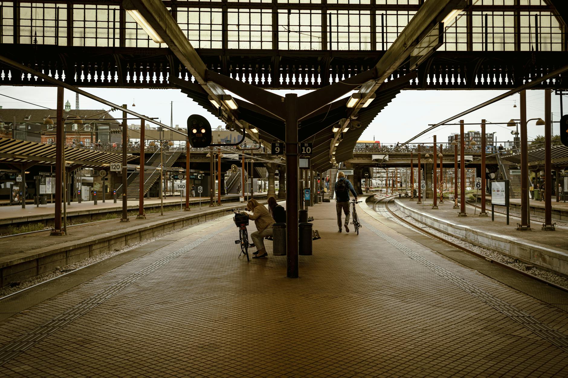 Copenhagen railway station commuters for conference arrival planning.
