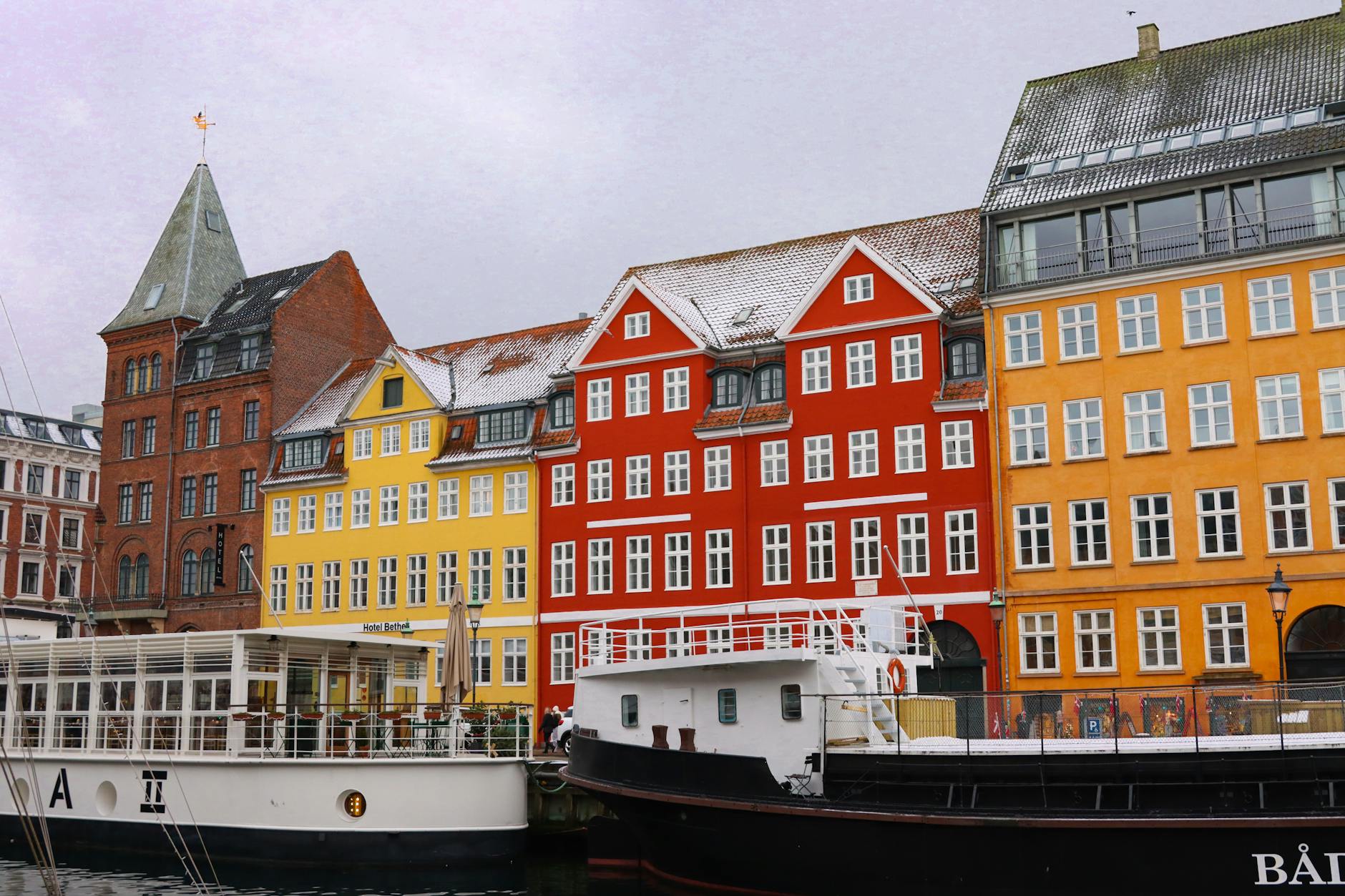Nyhavn waterfront in Copenhagen for outdoor gear and weather planning.