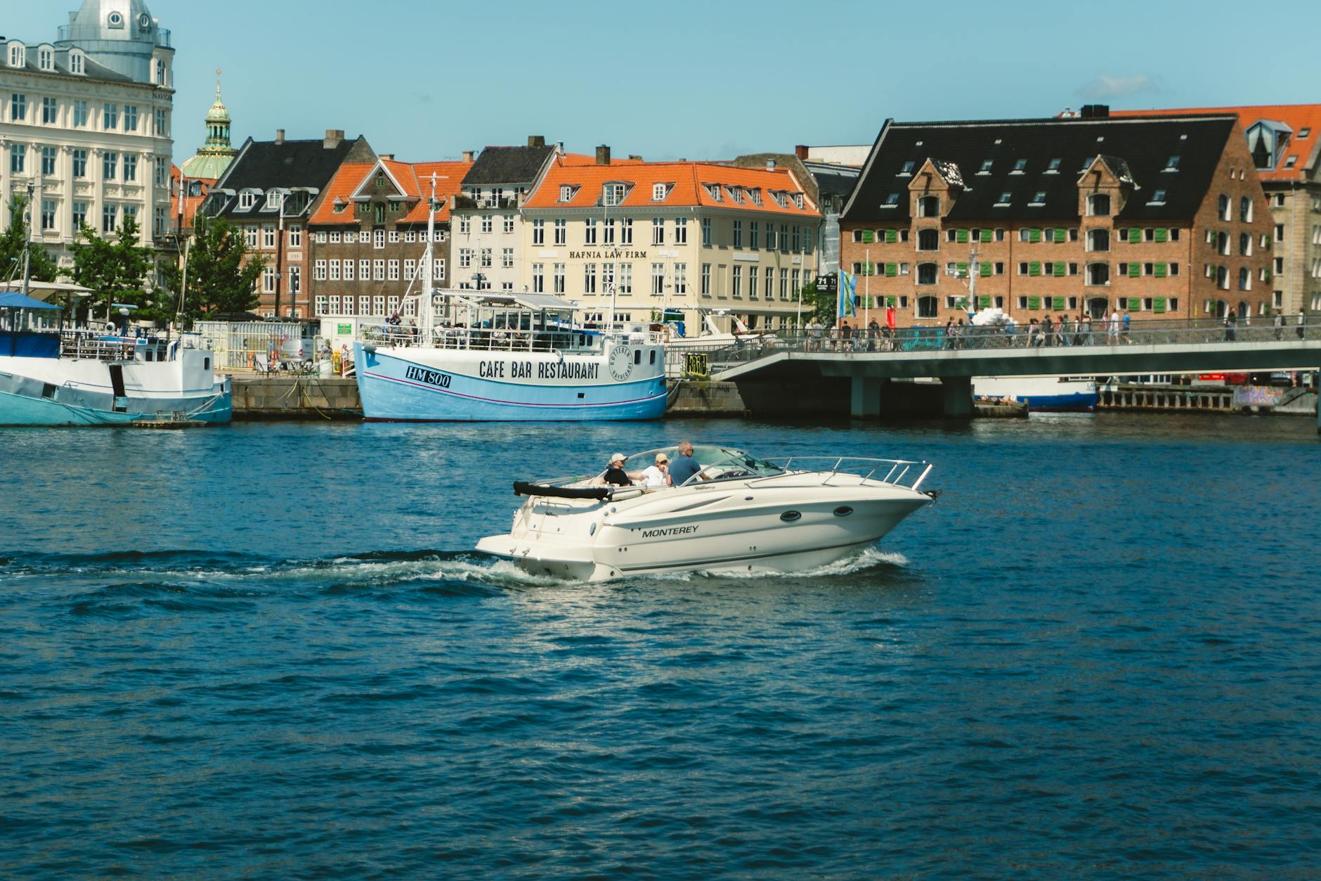 Boat in Copenhagen harbor for outdoor movement planning.