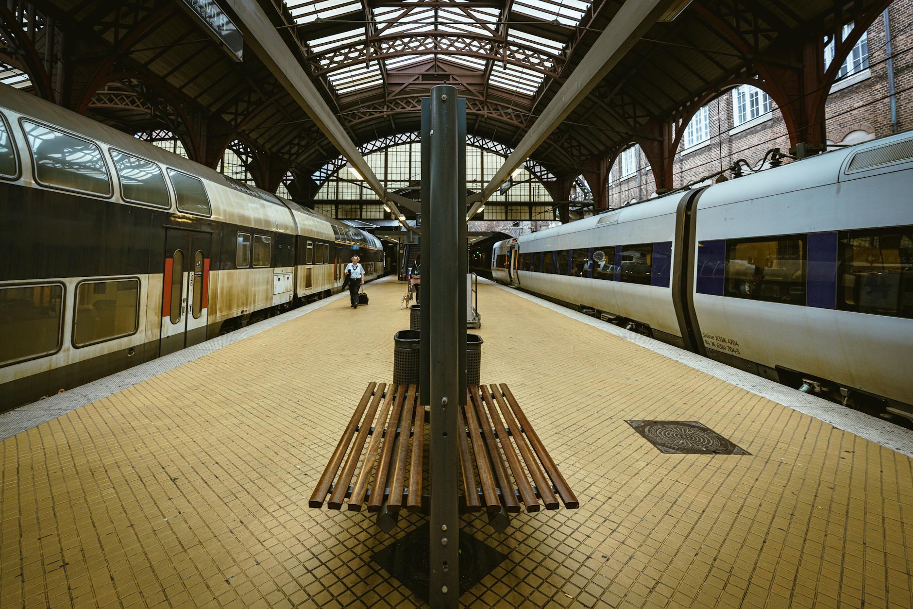 Copenhagen central station platforms for business transit planning.
