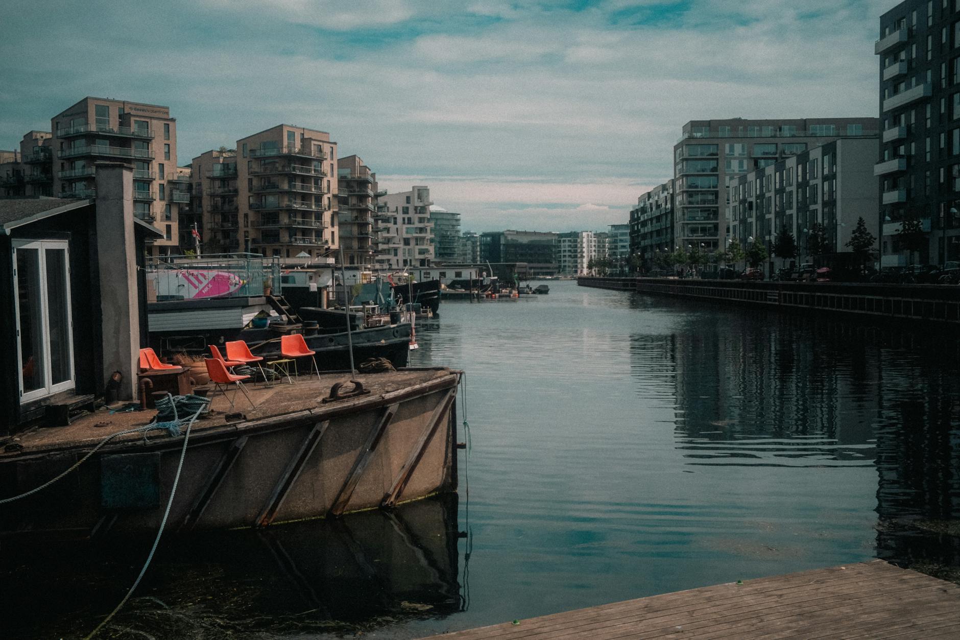Copenhagen canal apartments for family harbor planning.
