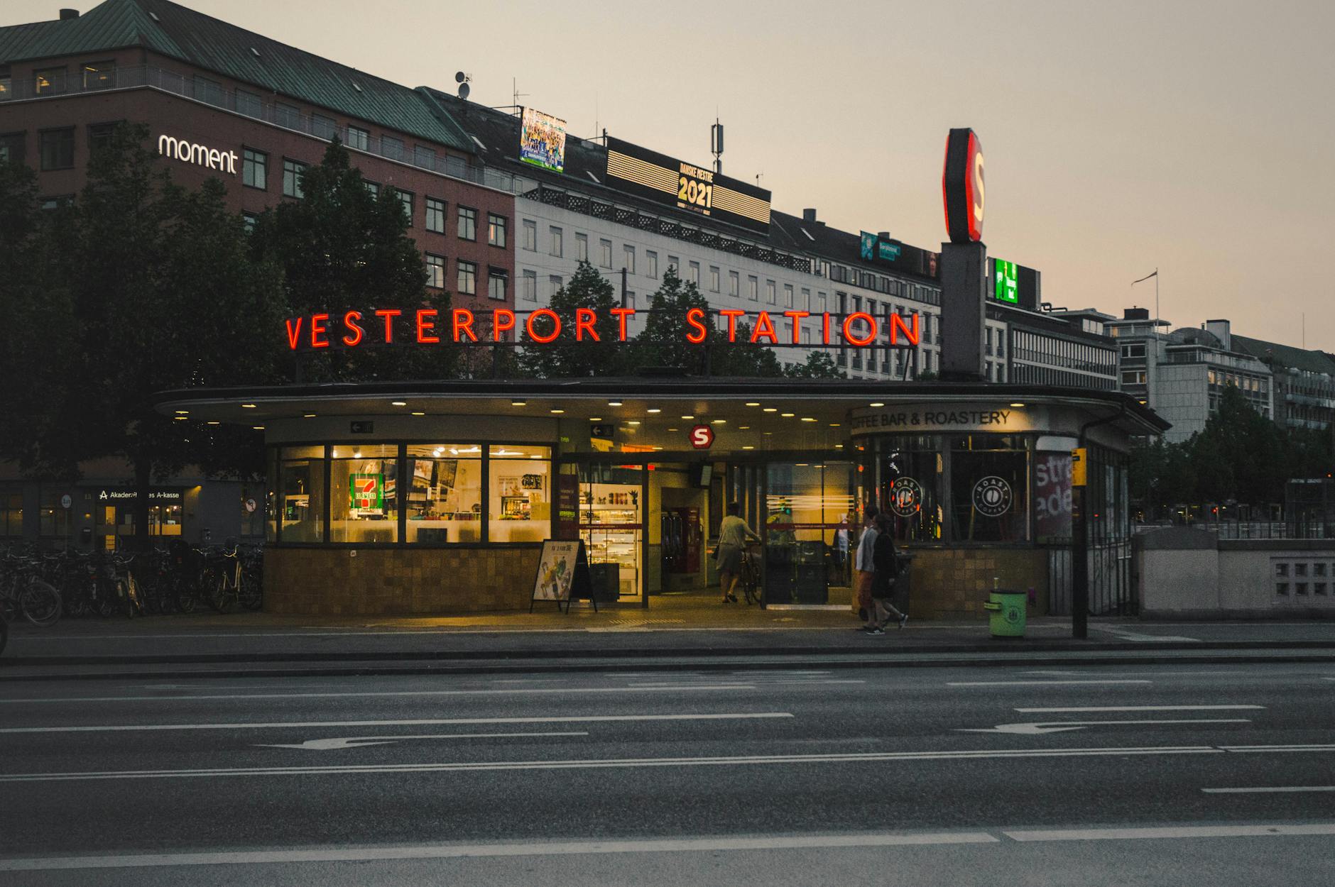 Vesterport Station in Copenhagen for family transit planning.