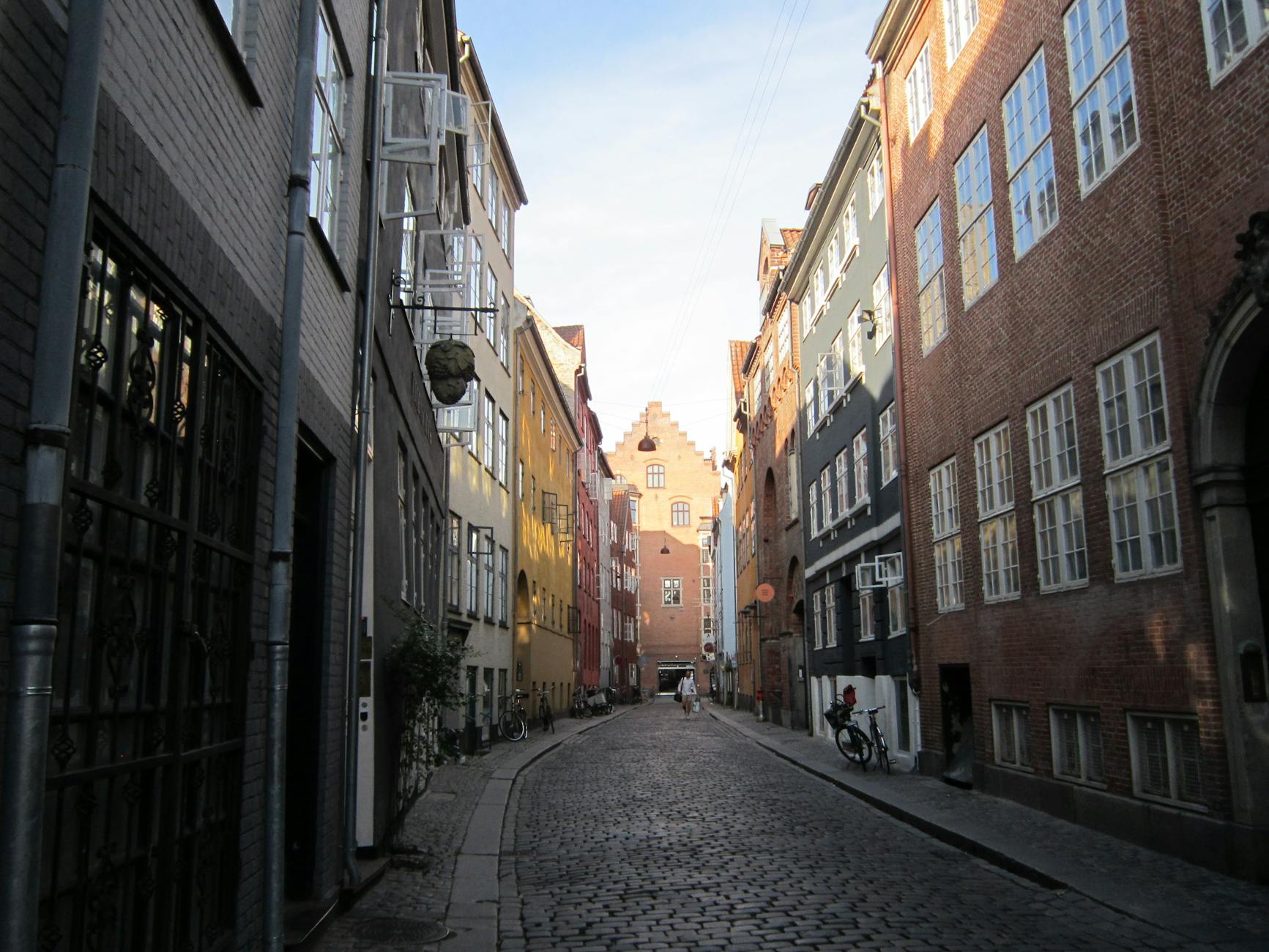 Cobblestone Copenhagen street for first neighborhood planning.