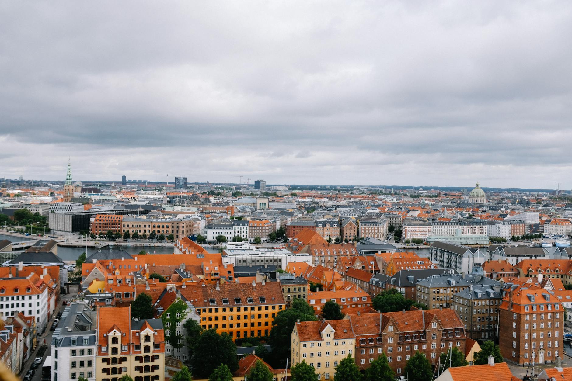 Copenhagen rooftops and skyline for journalist route planning.