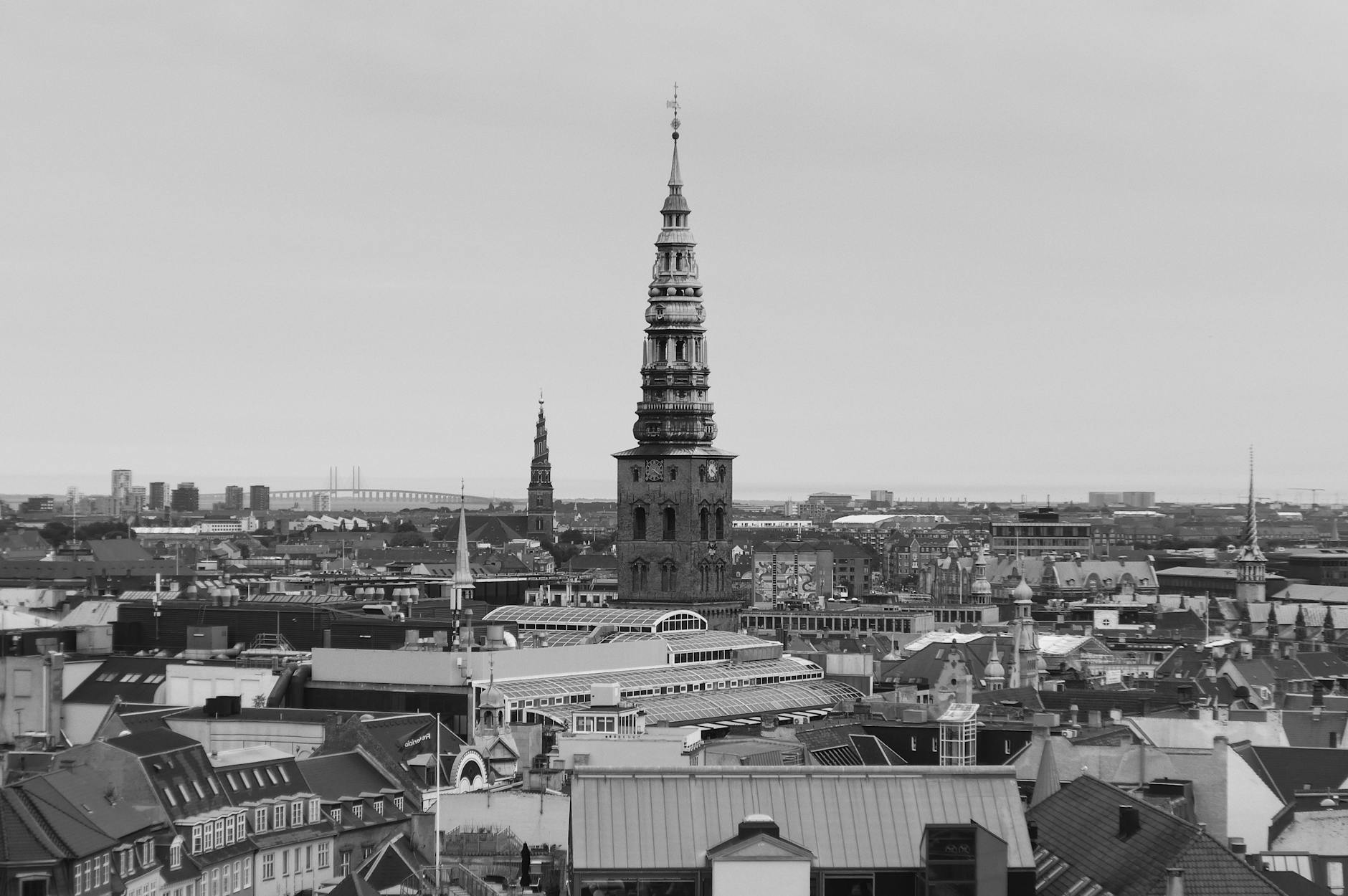 Church of Our Saviour tower in Copenhagen for pilgrimage route planning.