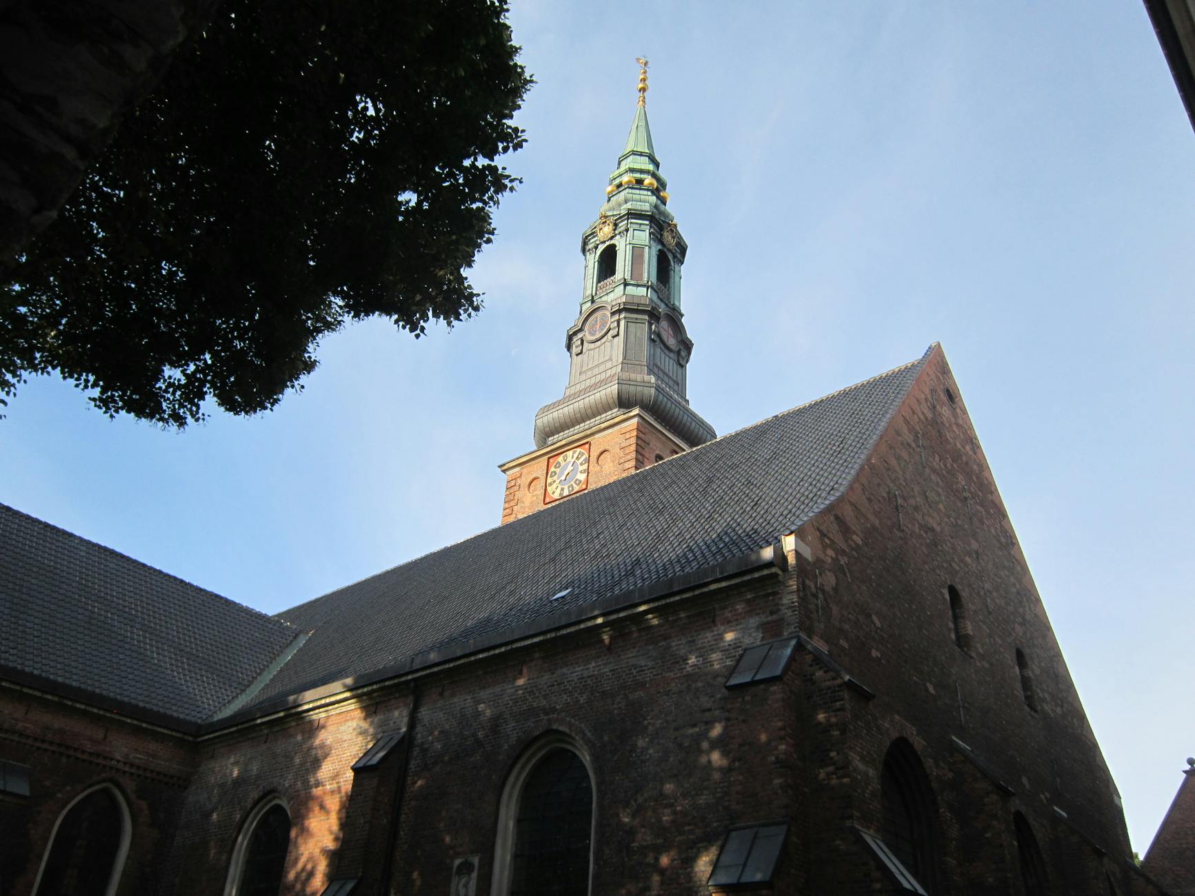 Copenhagen church steeple for cemetery and memorial planning.