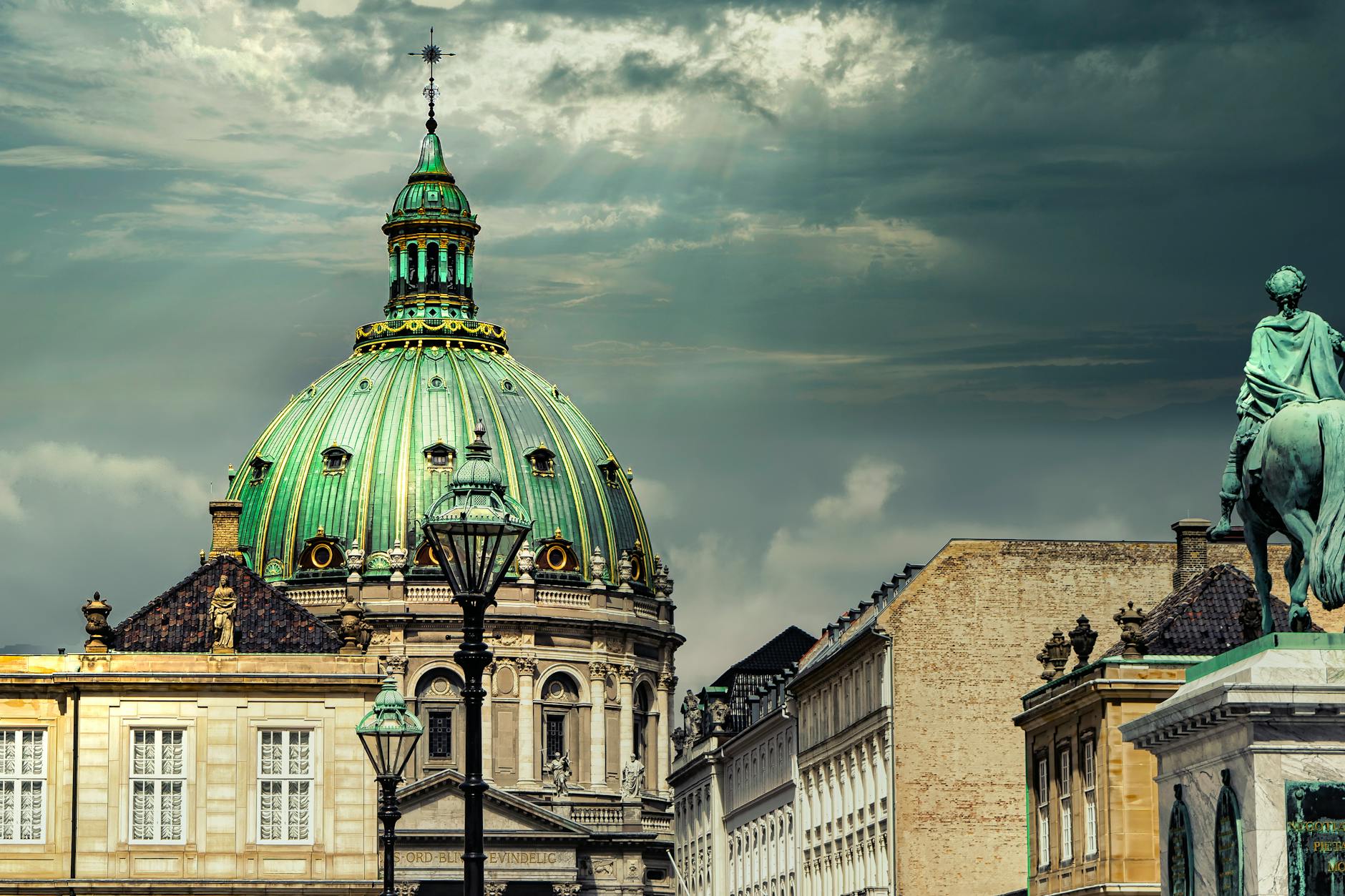 Frederiks Church dome in Copenhagen for pilgrimage report planning.