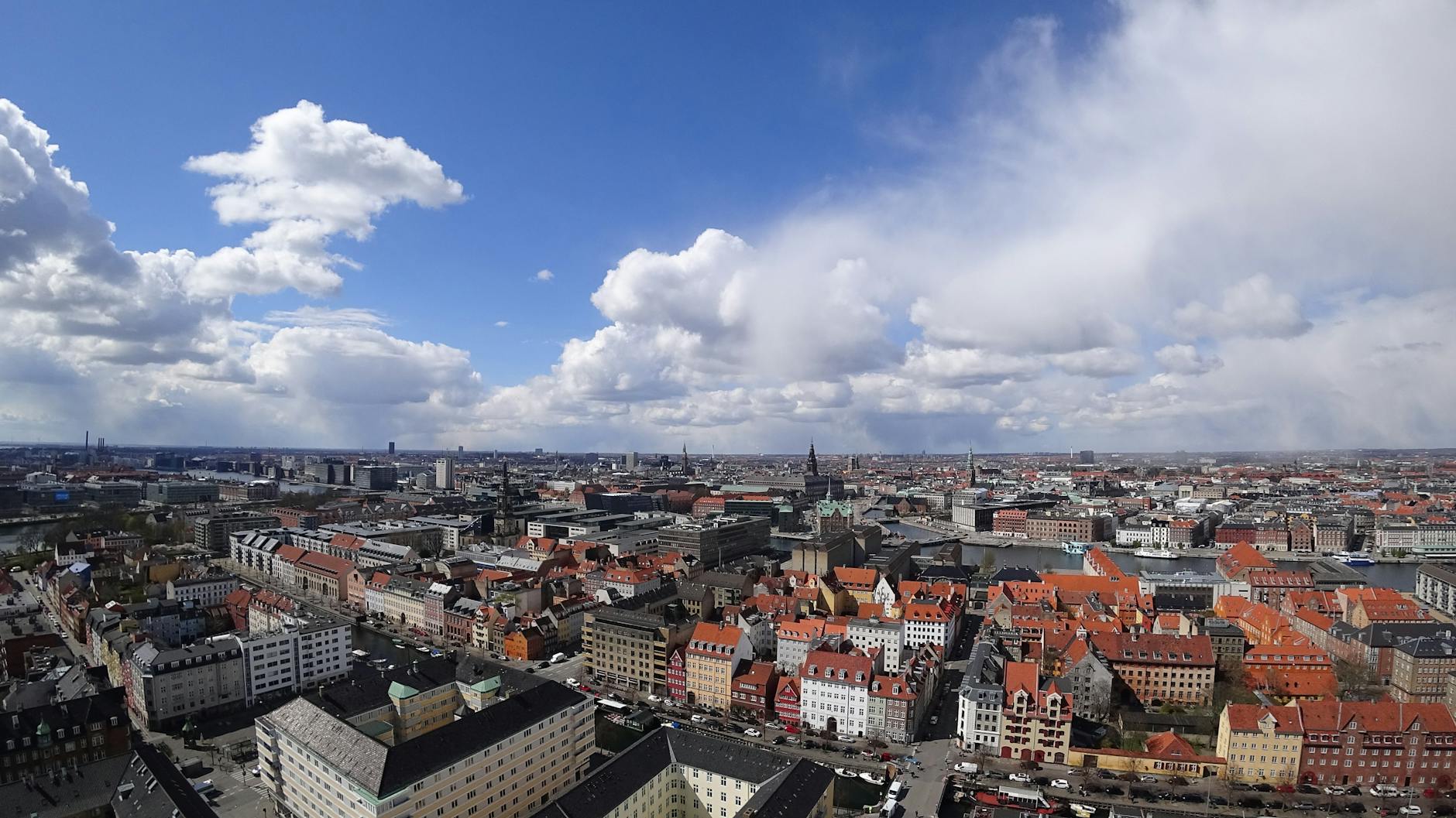 Aerial Copenhagen view for sales traveler departure planning.