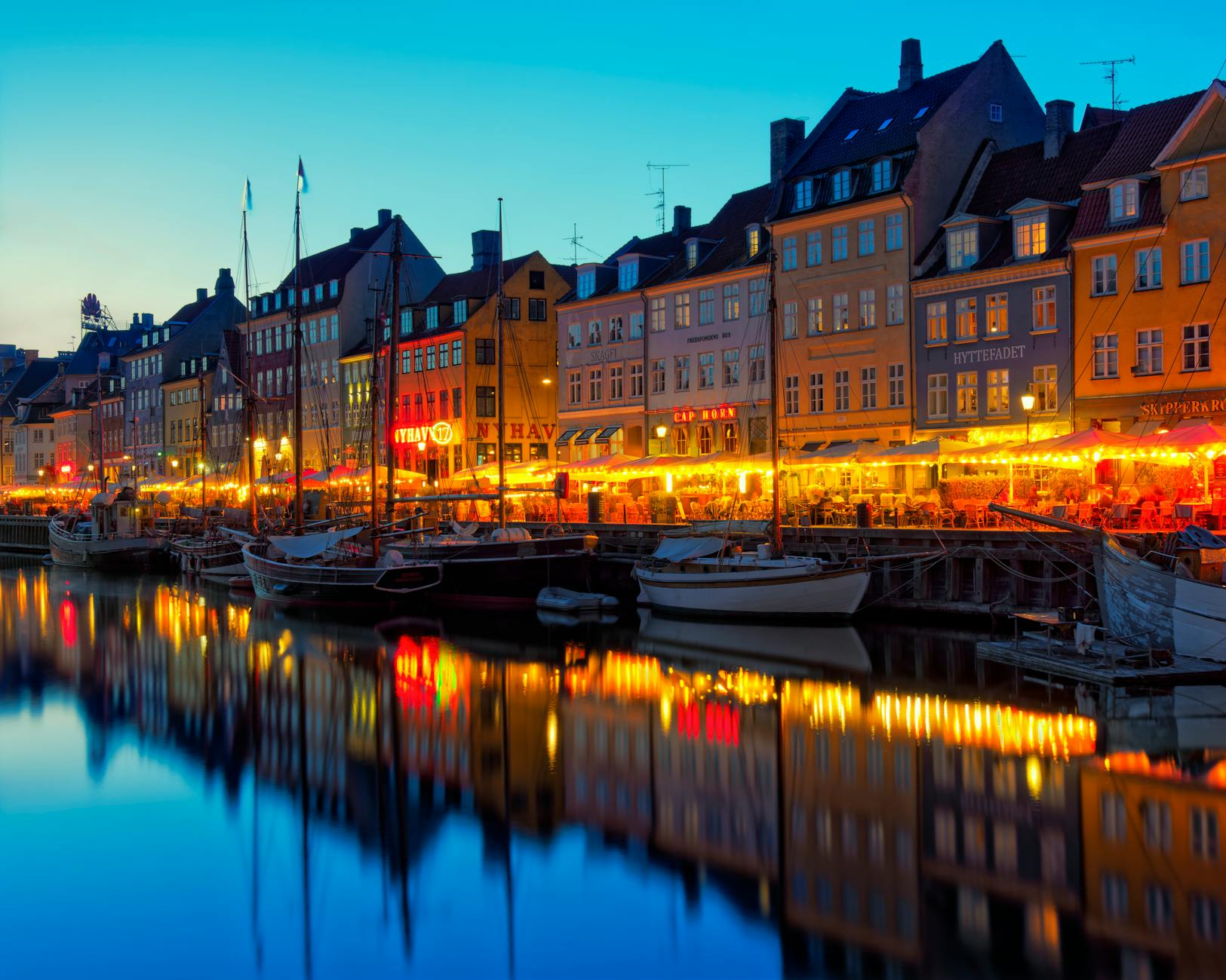 Nyhavn at dusk for Copenhagen solo evening planning.