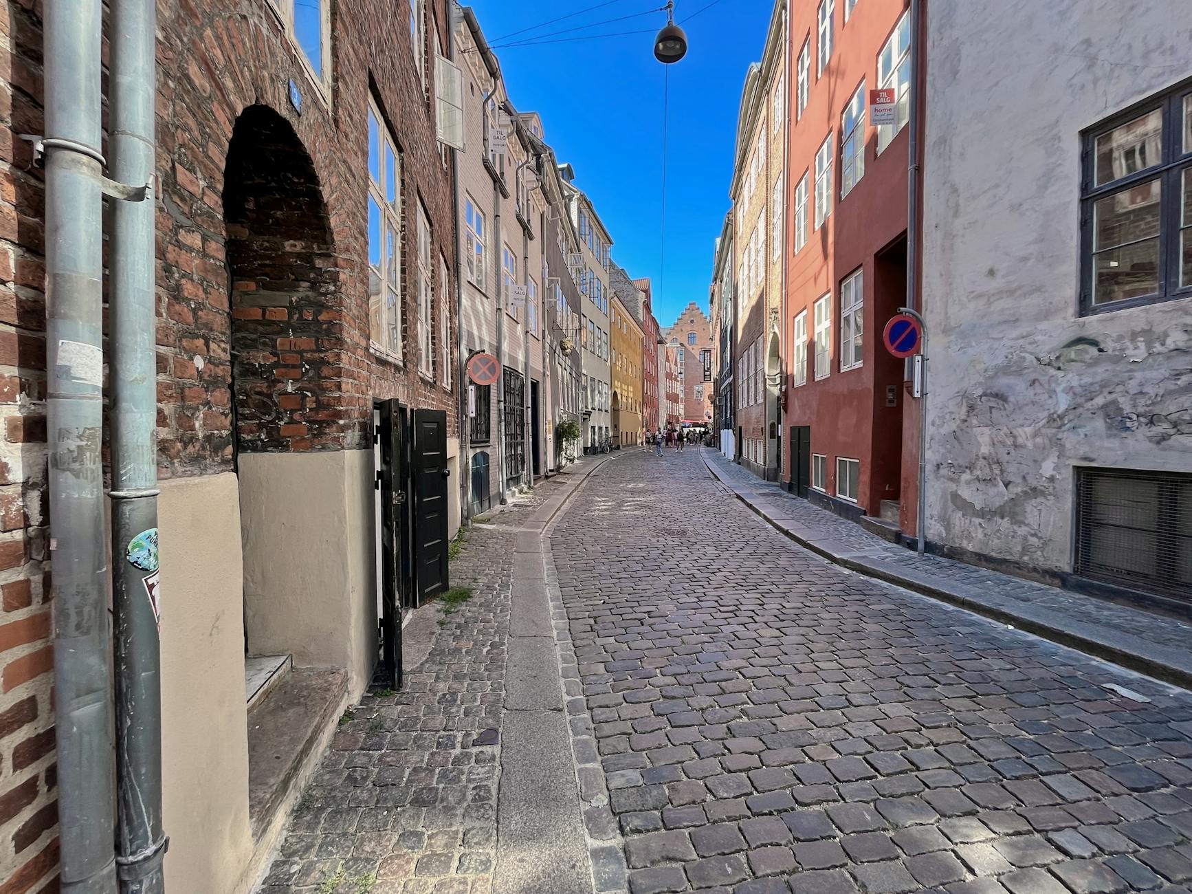 Copenhagen cobblestone street for mobility surface planning.