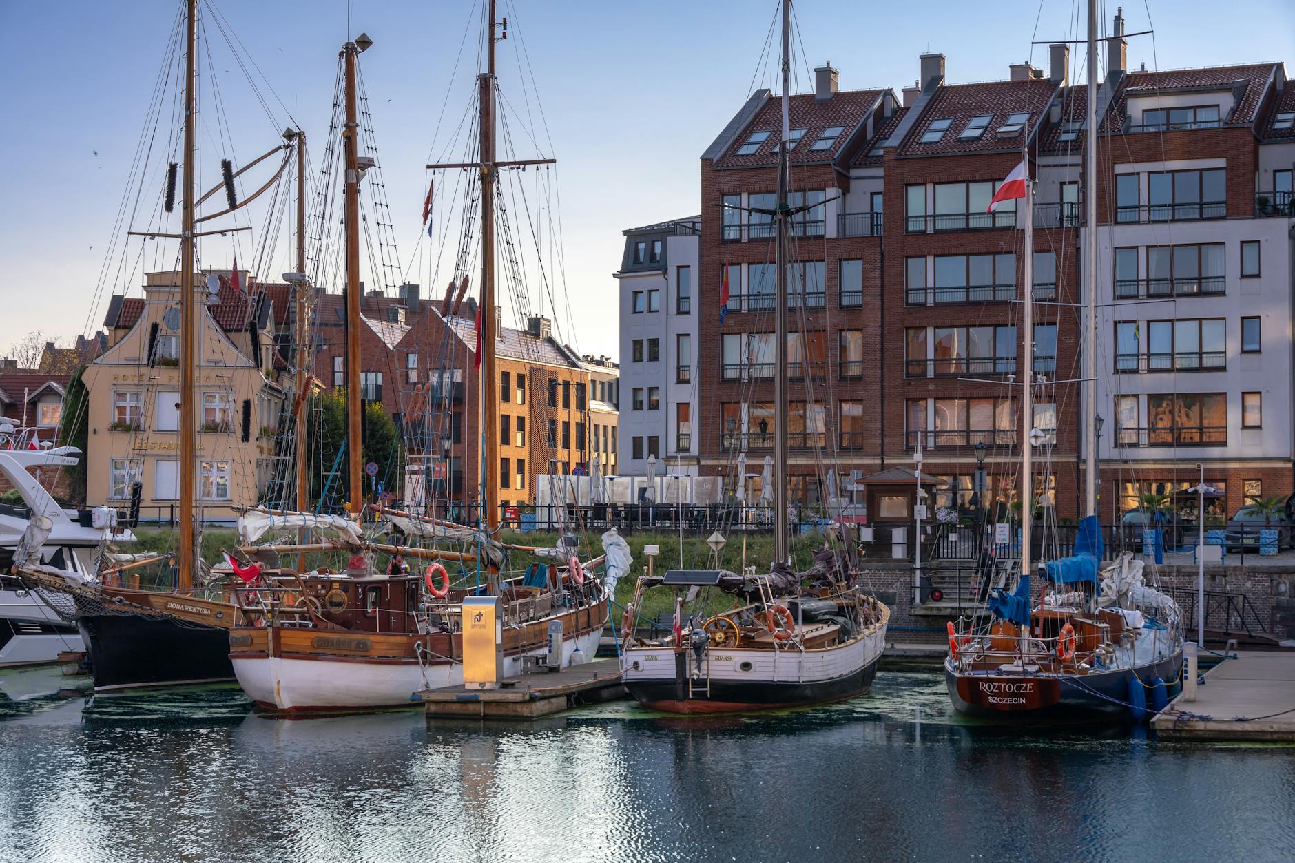 Gdansk waterfront evening for consultant city-context planning.