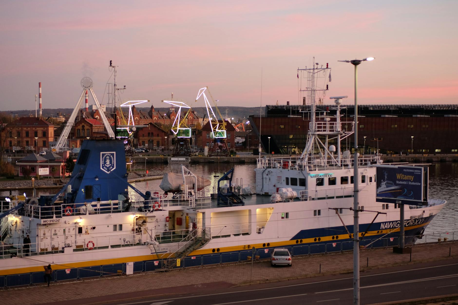 Gdansk waterfront evening for journalist safety planning.