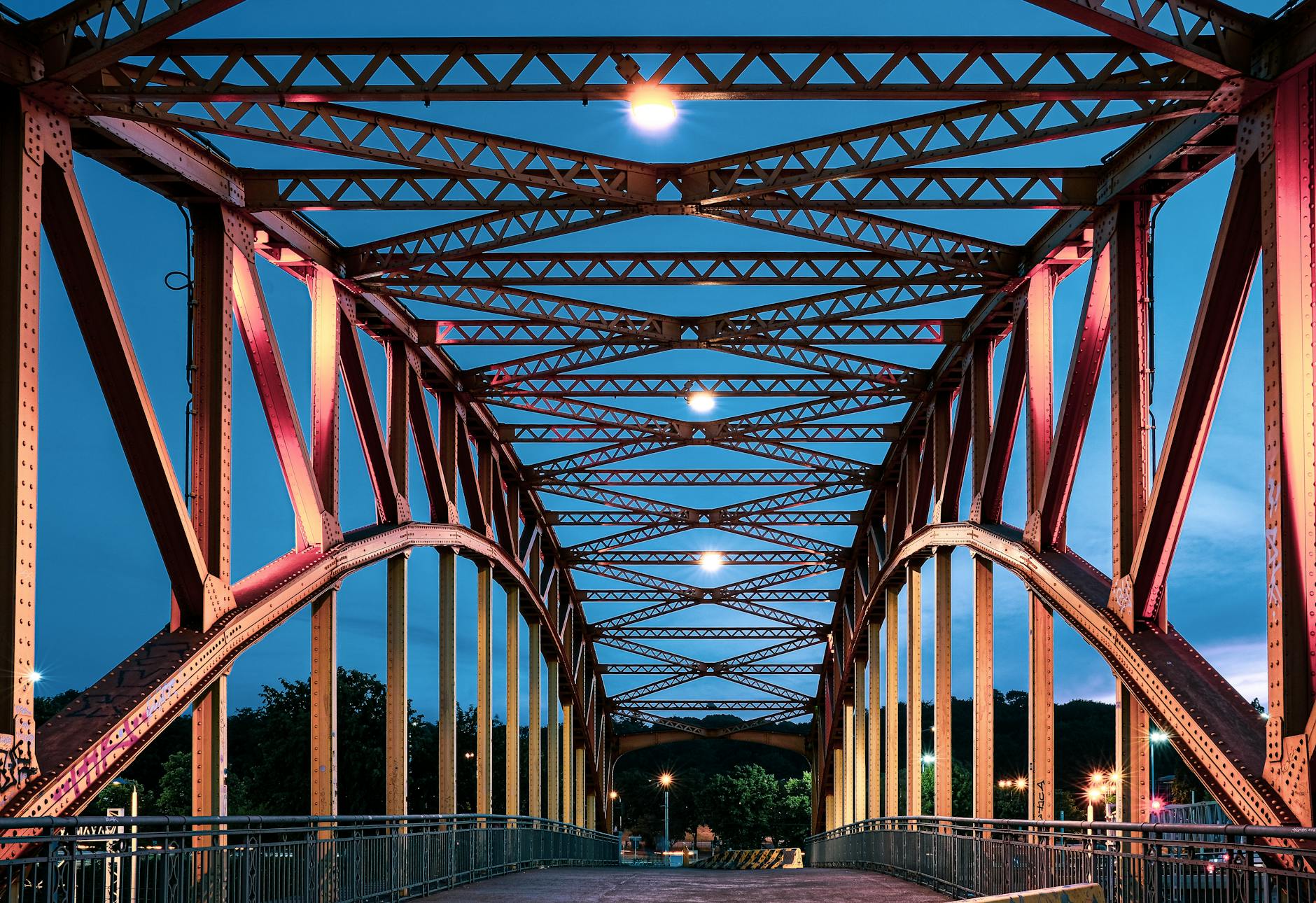 Gdansk bridge and river lights for nightlife route planning.