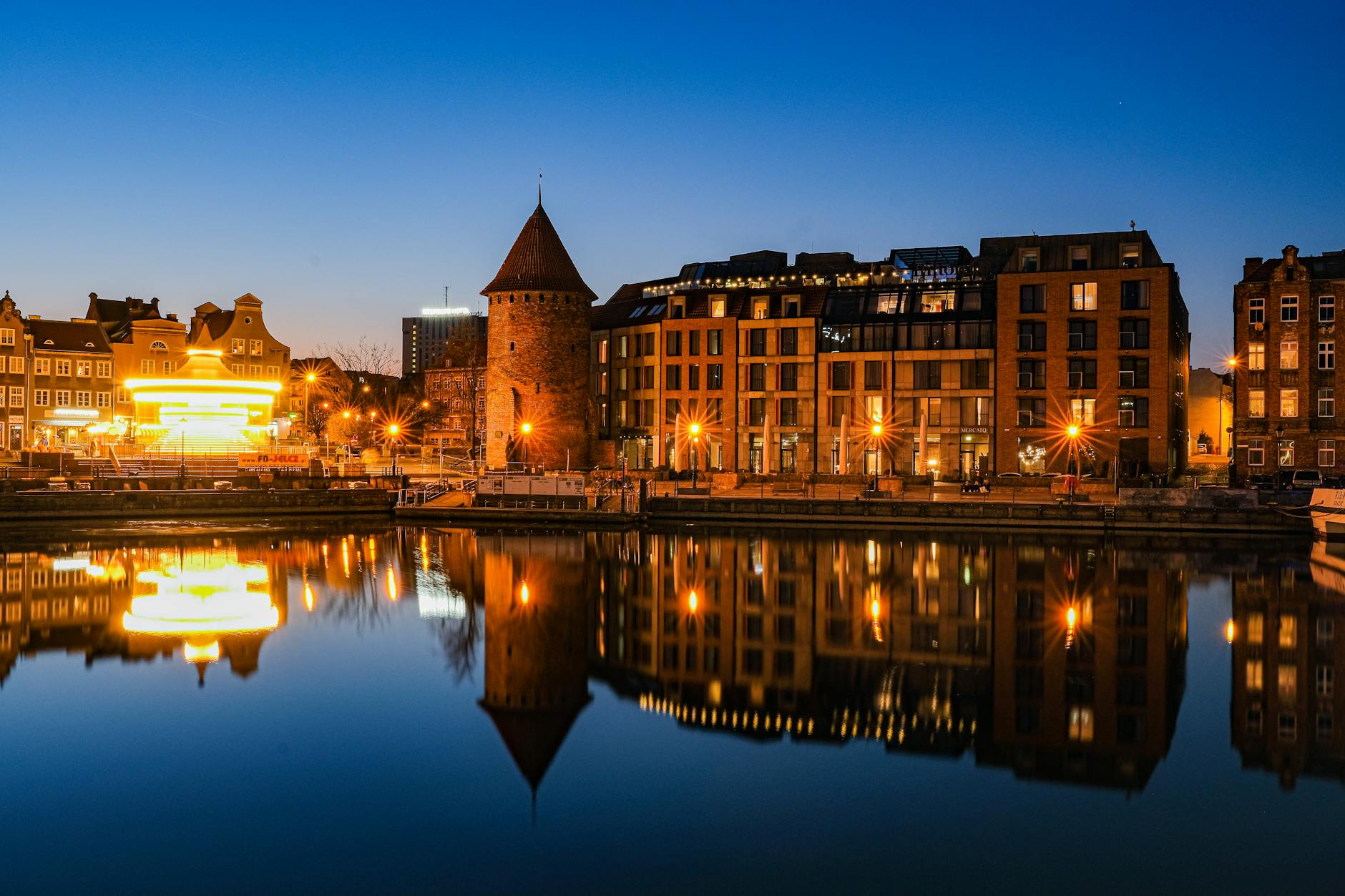Gdansk old-town evening for sales traveler free-time planning.