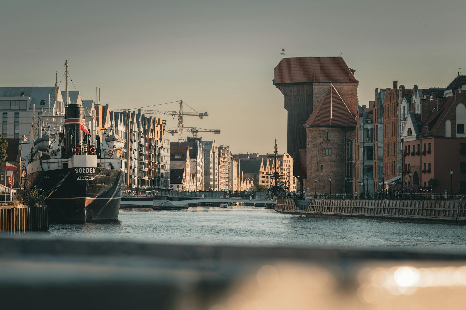Gdansk skyline for sales traveler report planning.