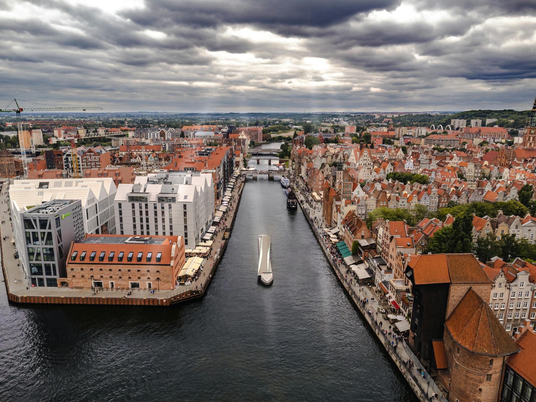 Gdansk skyline for traveler with mobility limitations report planning.