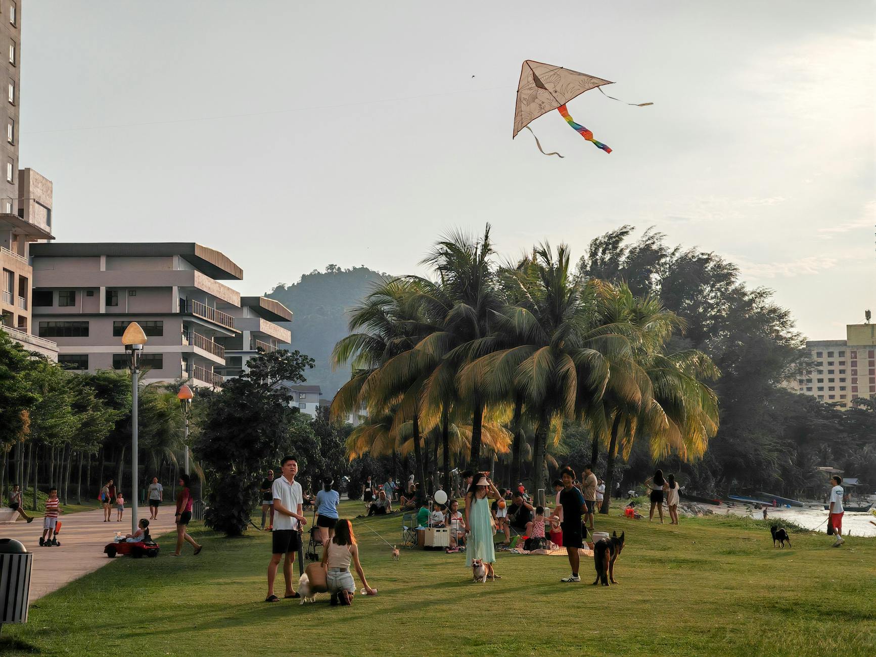 George Town street and family pacing context.
