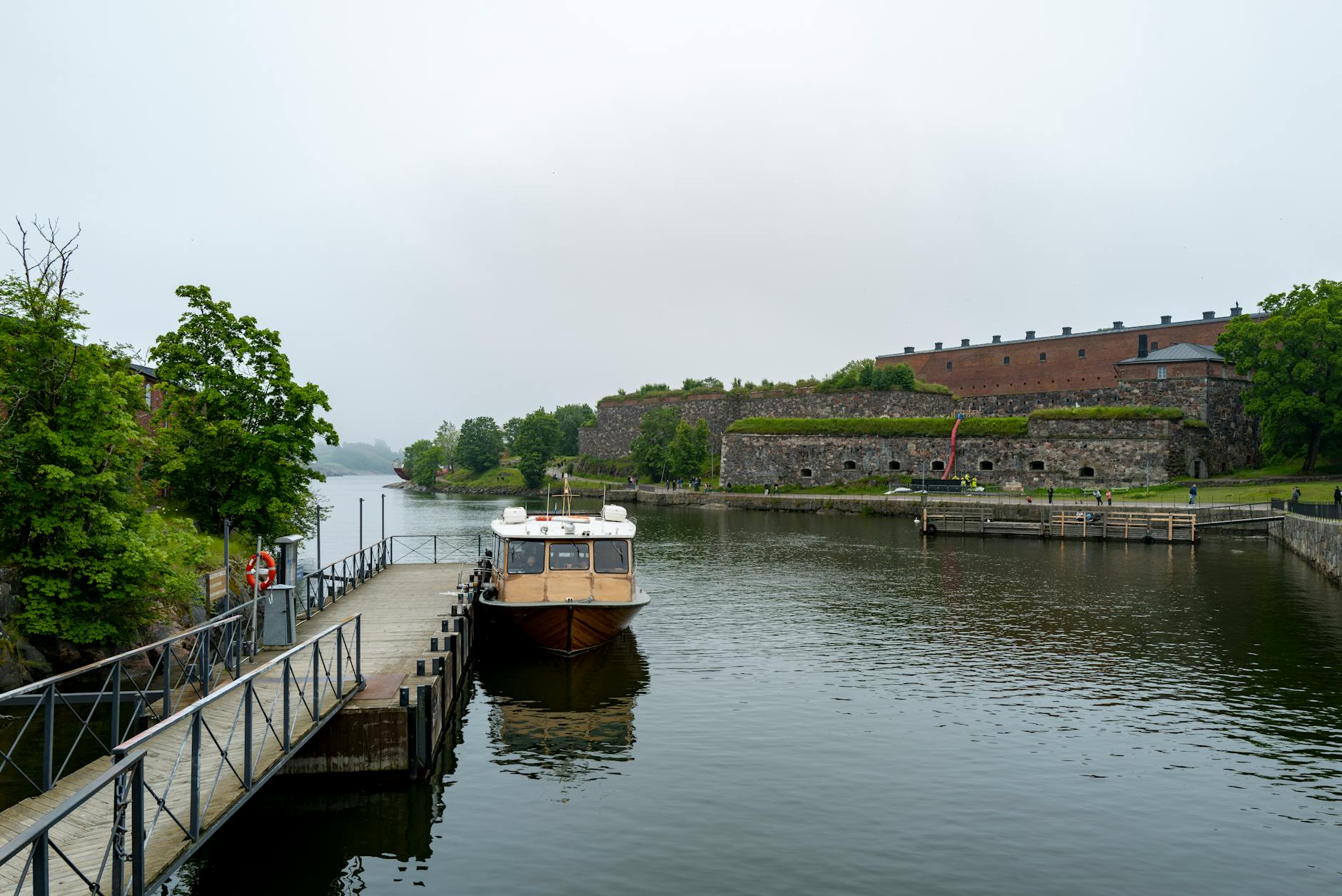 Suomenlinna harbor boat for Helsinki outdoor route planning.