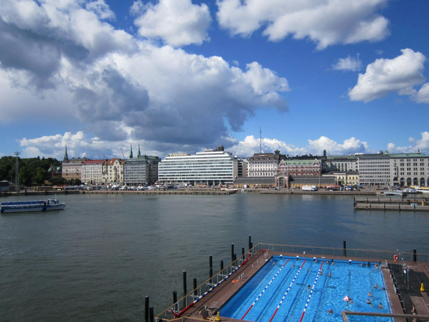 Helsinki waterfront swimming pool for outdoor recovery planning.