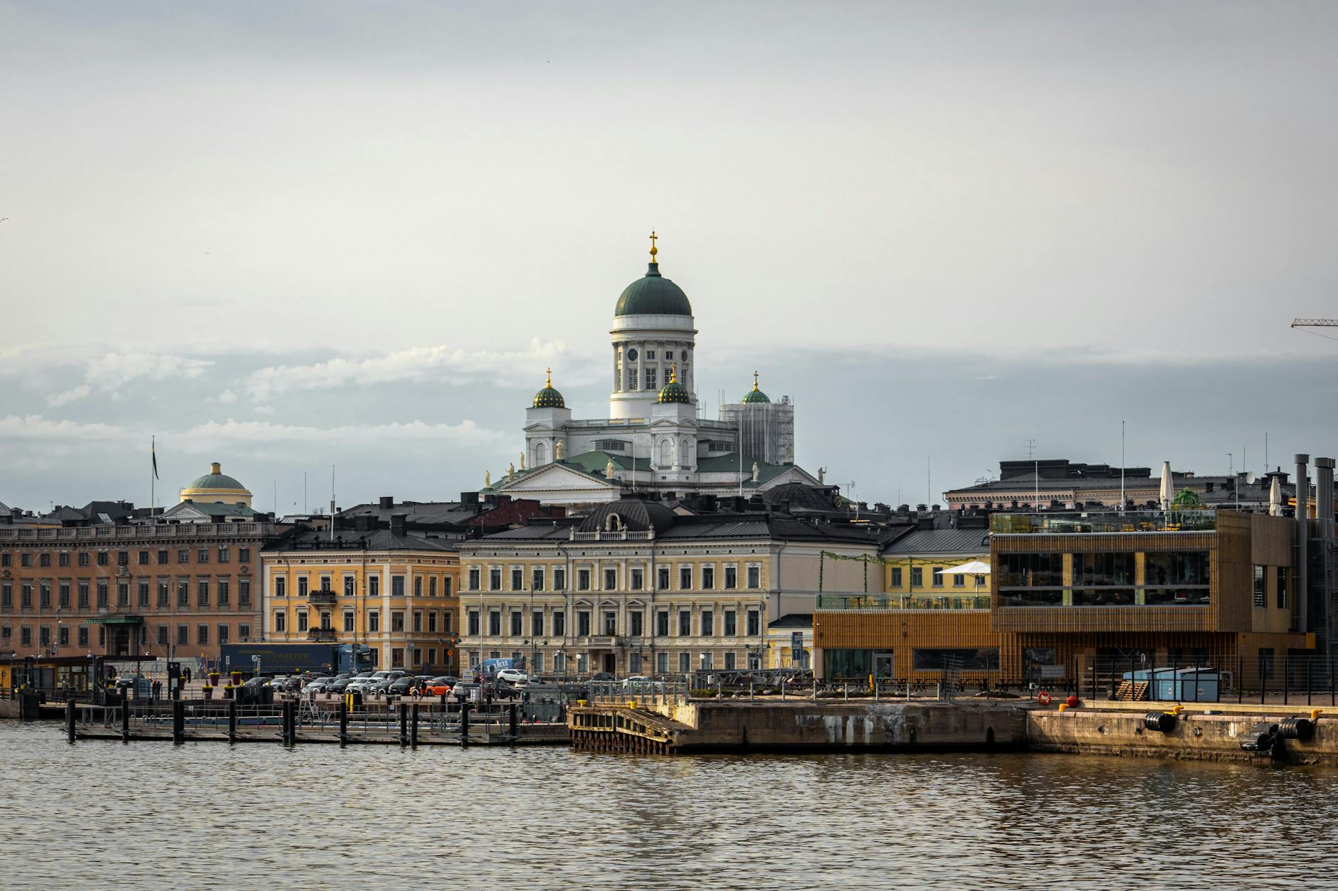 Helsinki Cathedral and waterfront for business travel report planning.