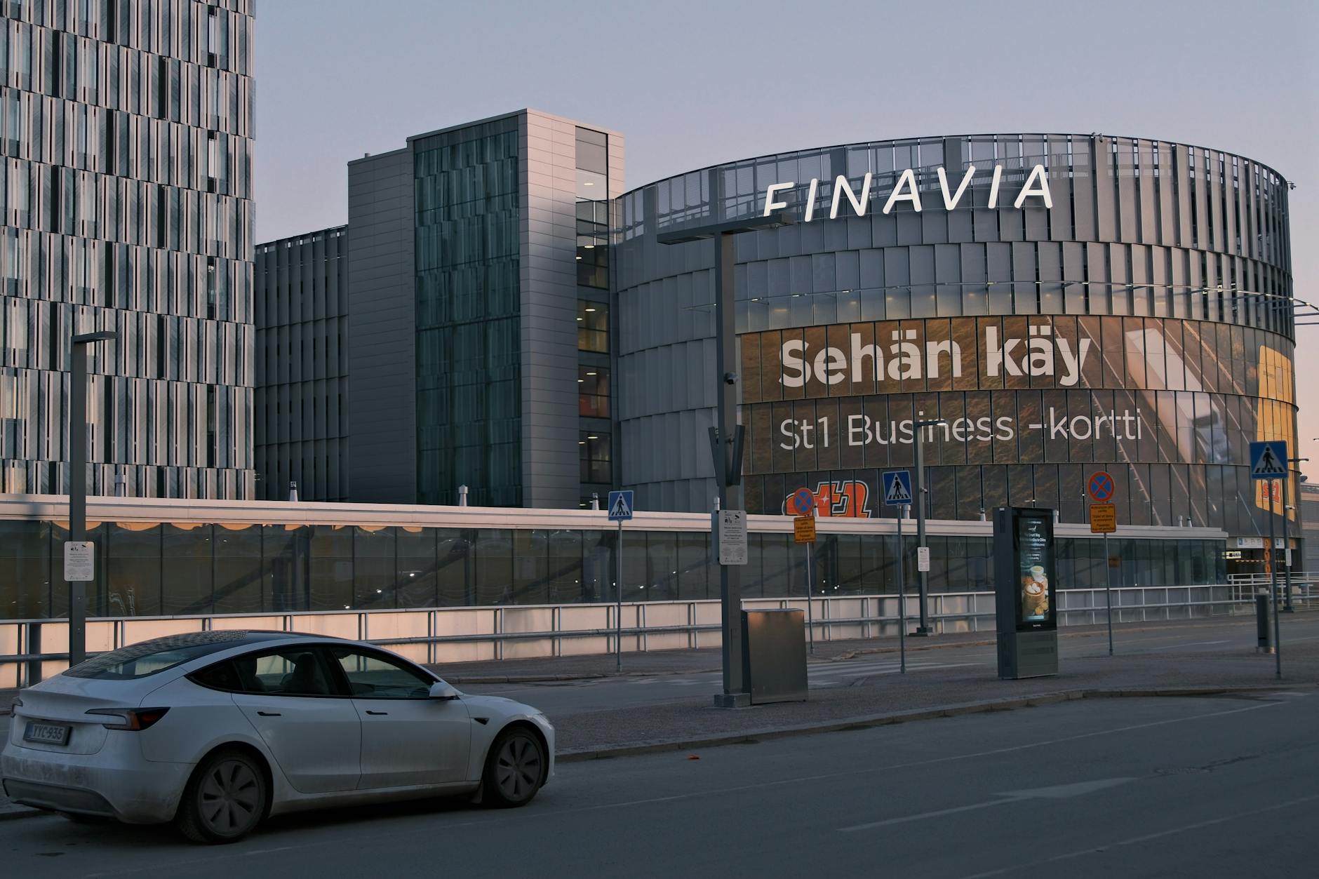 Modern Helsinki airport setting for business preparation planning.